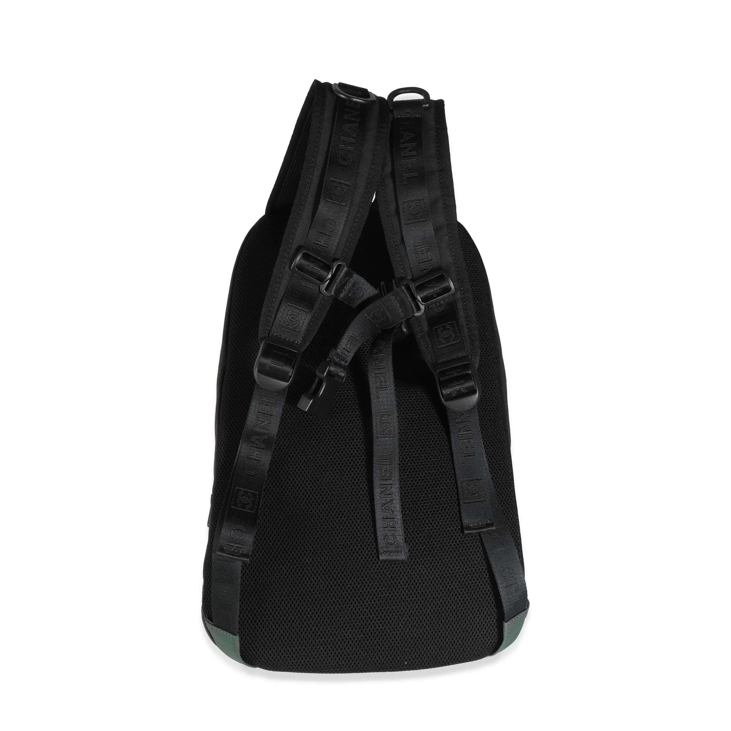 Black Green Nylon Sports Line Backpack - Image 4
