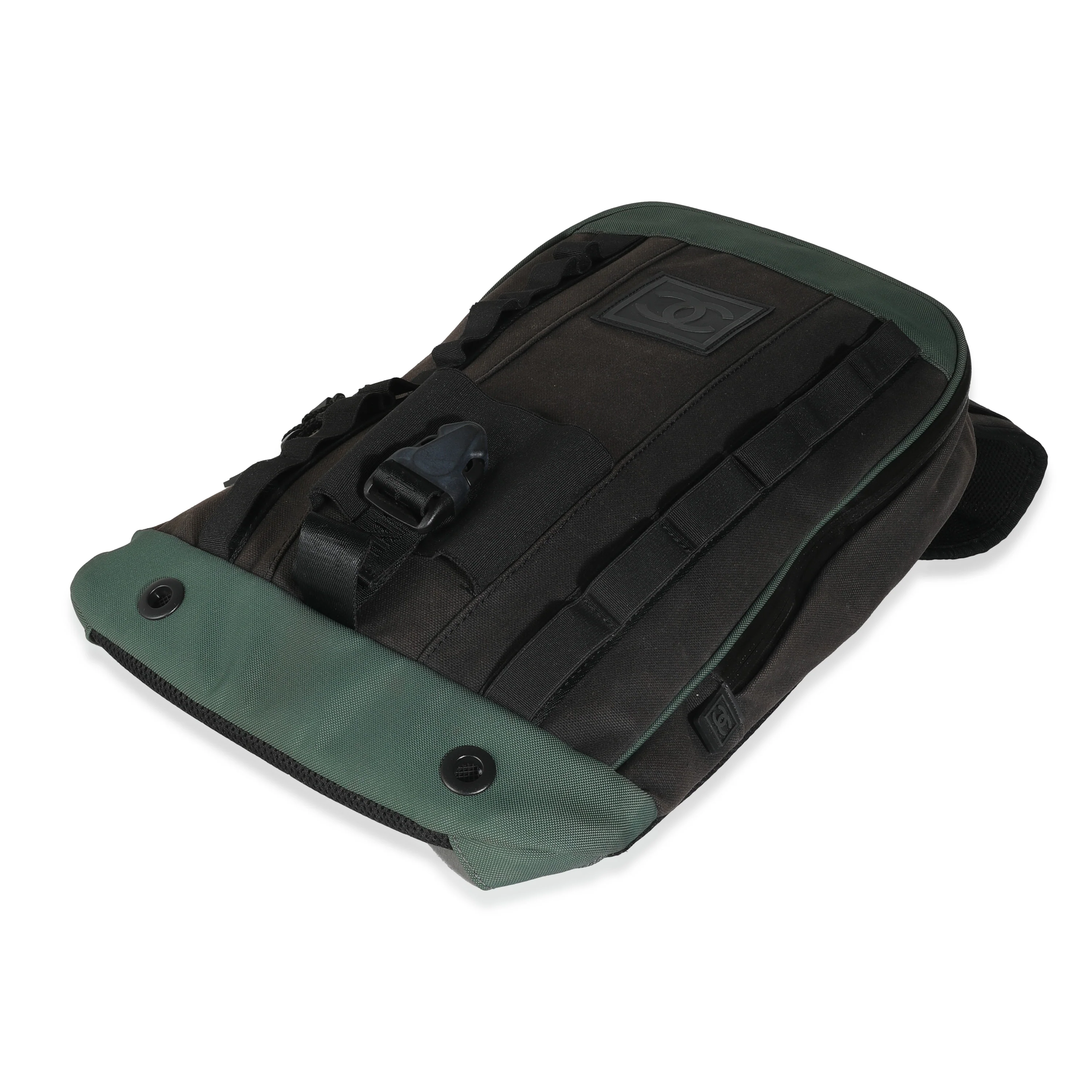 Black Green Nylon Sports Line Backpack - Image 7