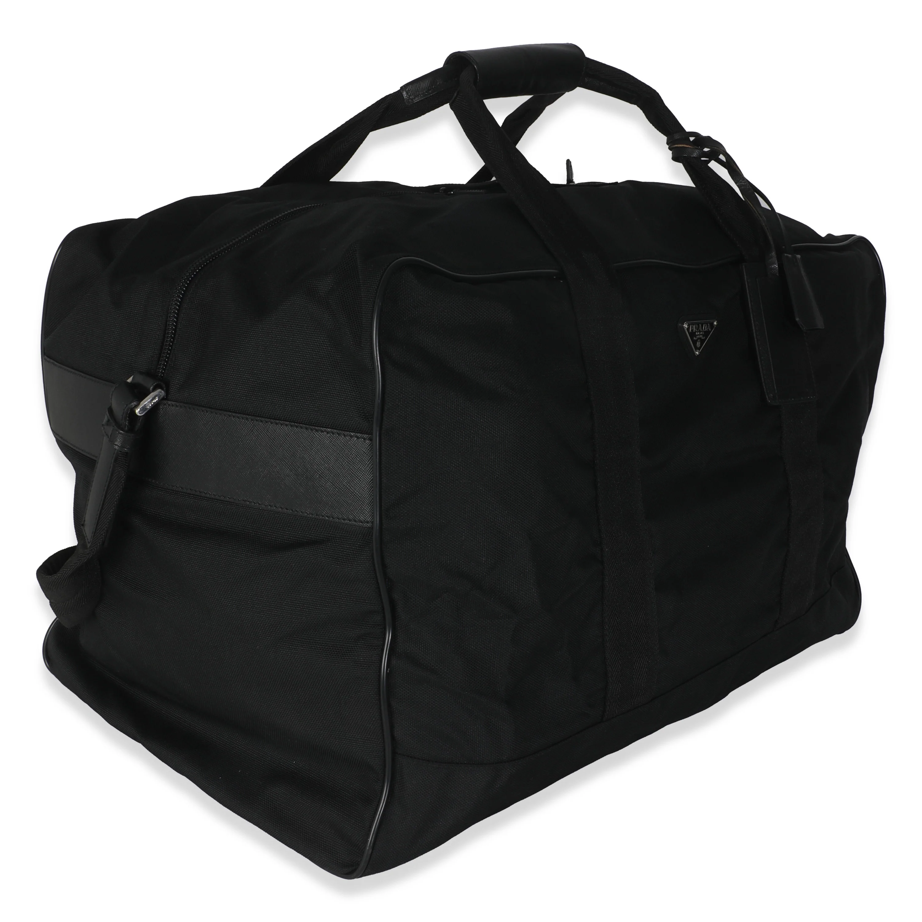 Black Tessuto Nylon Logo Plate Large Duffle Bag - Image 3
