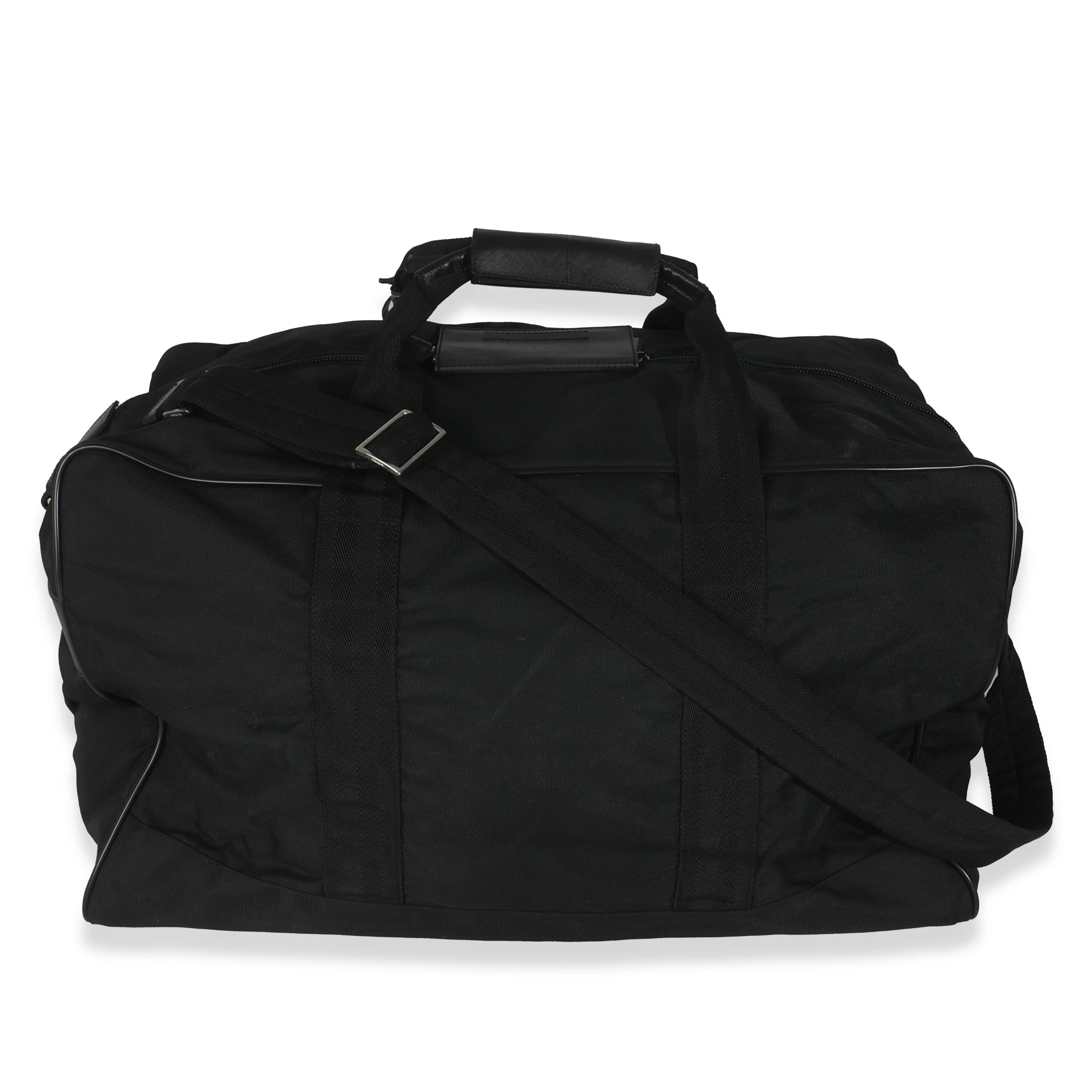 Black Tessuto Nylon Logo Plate Large Duffle Bag - Image 4