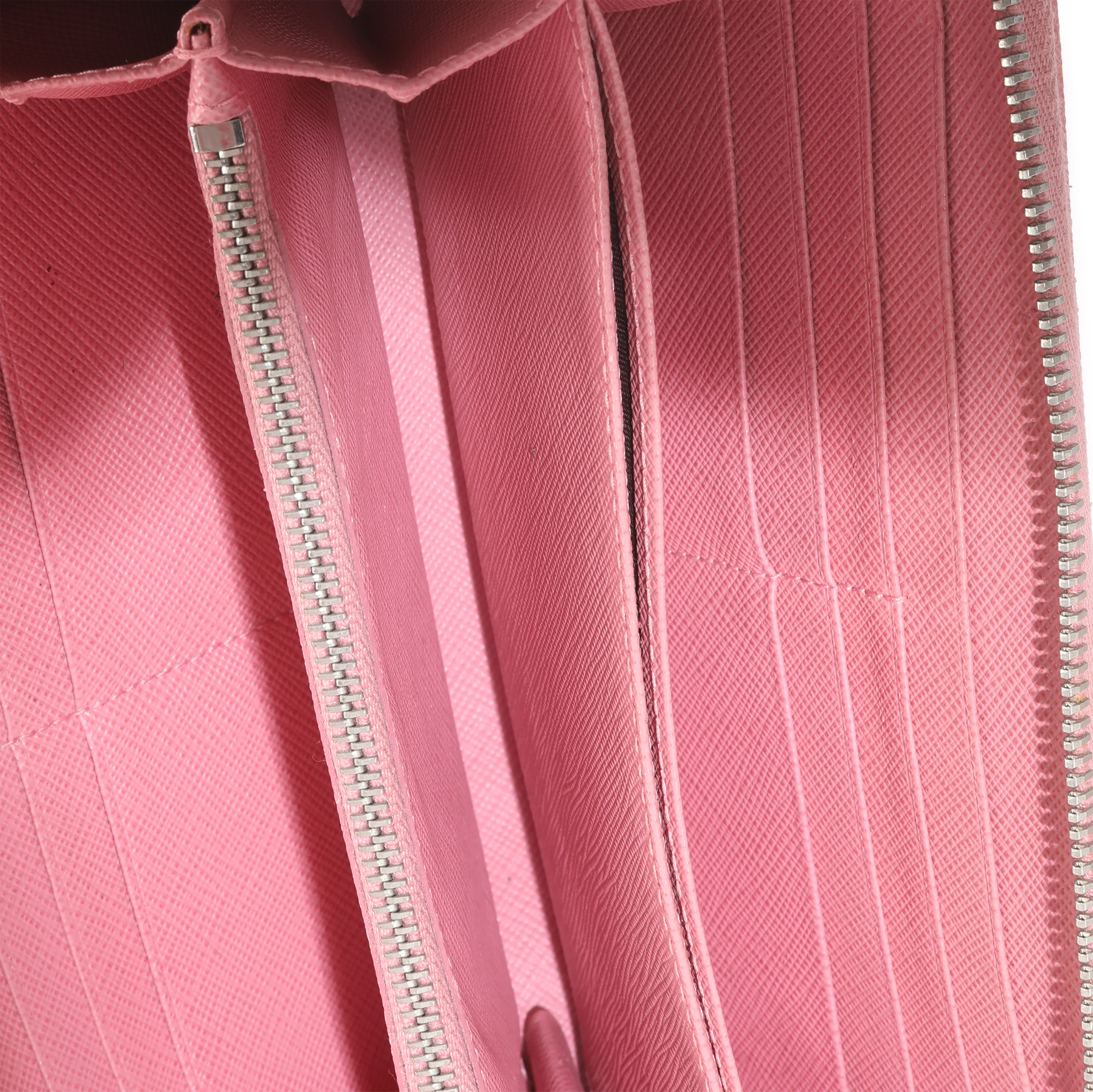 Pink Saffiano Bow Zip Around Continental Wallet - Image 8