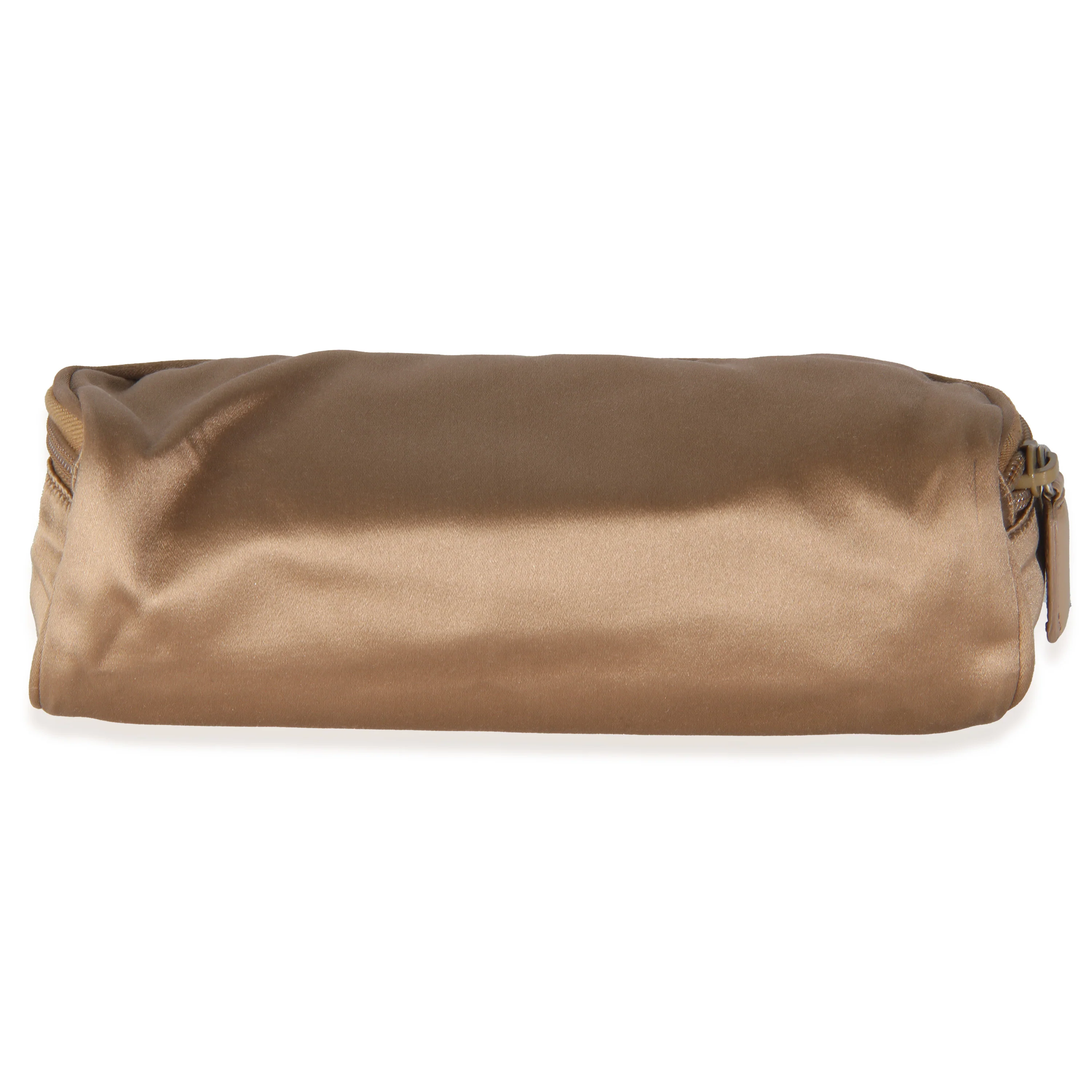 Gold Satin Logo Cosmetic Pouch Case - Image 3