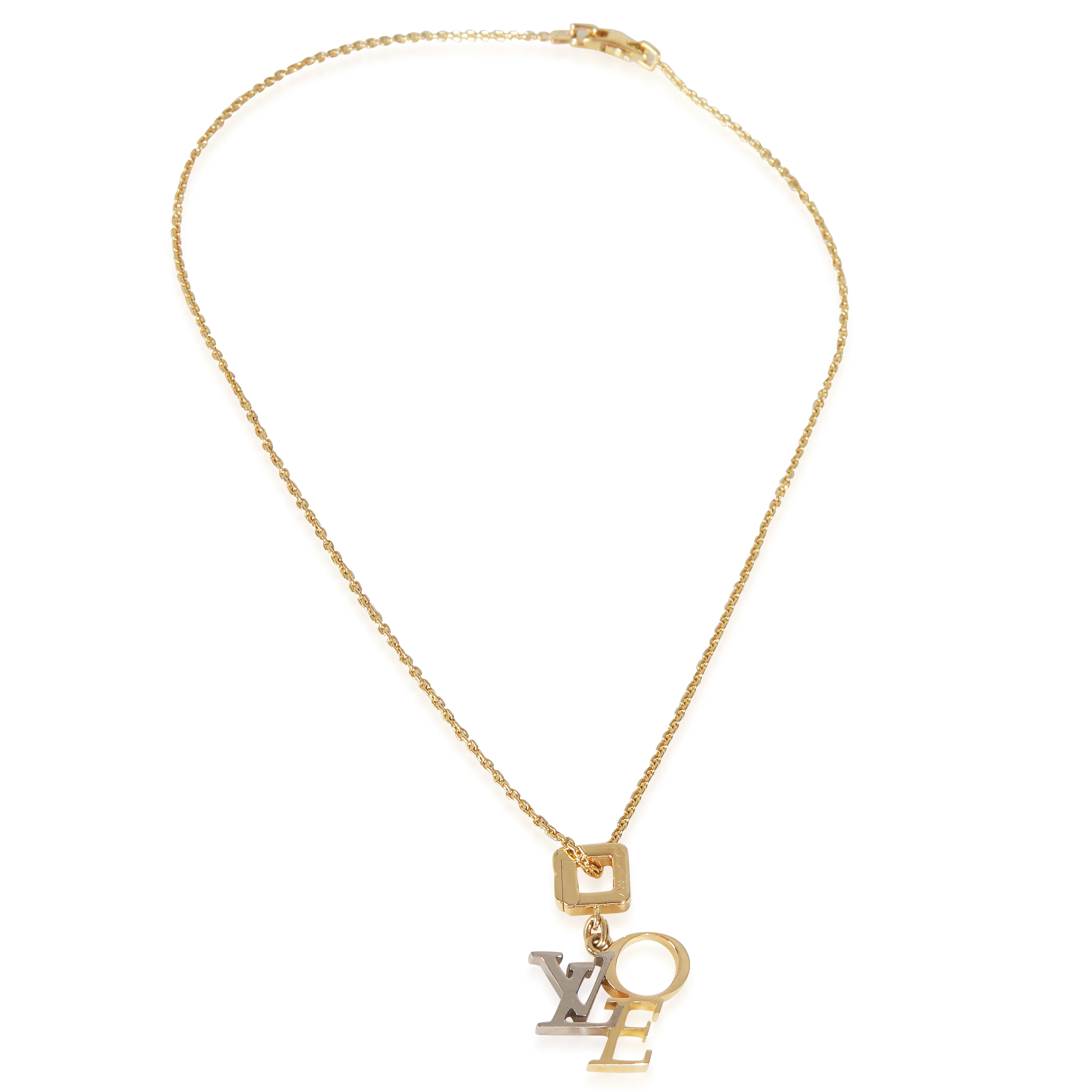 White Gold & Yellow Gold LOVE Pendant - Image 2