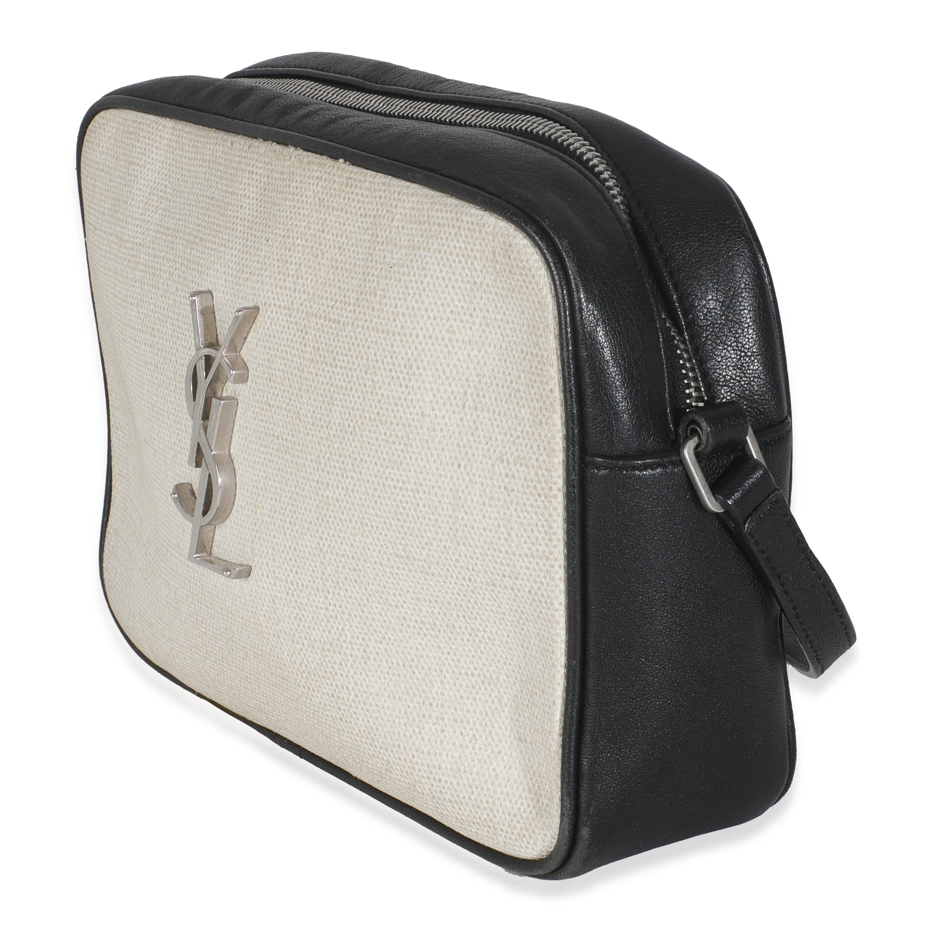 Beige Linen Canvas Black Lou Camera Bag - Image 2