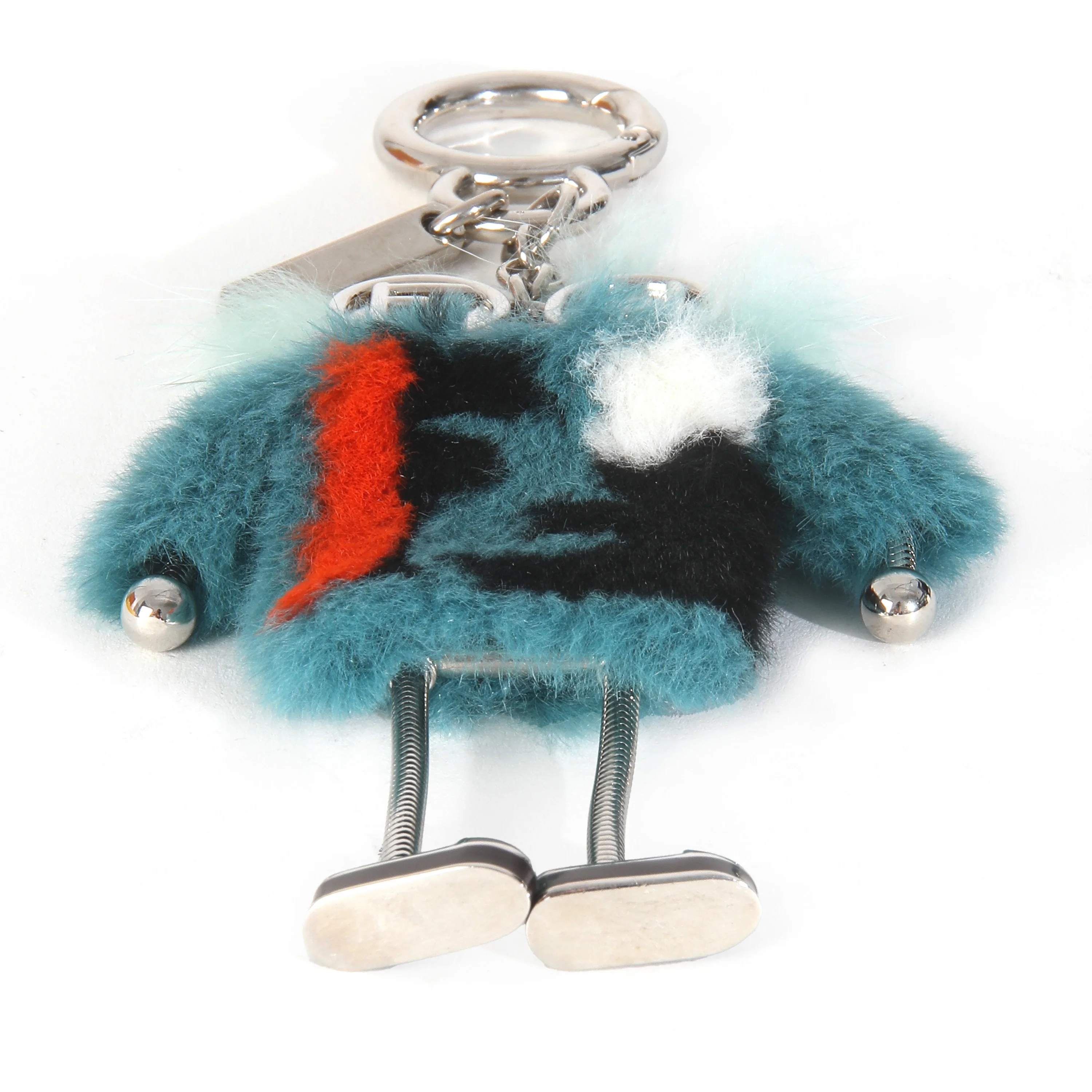 Multicolor Fur Robot Bag Charm - Image 2