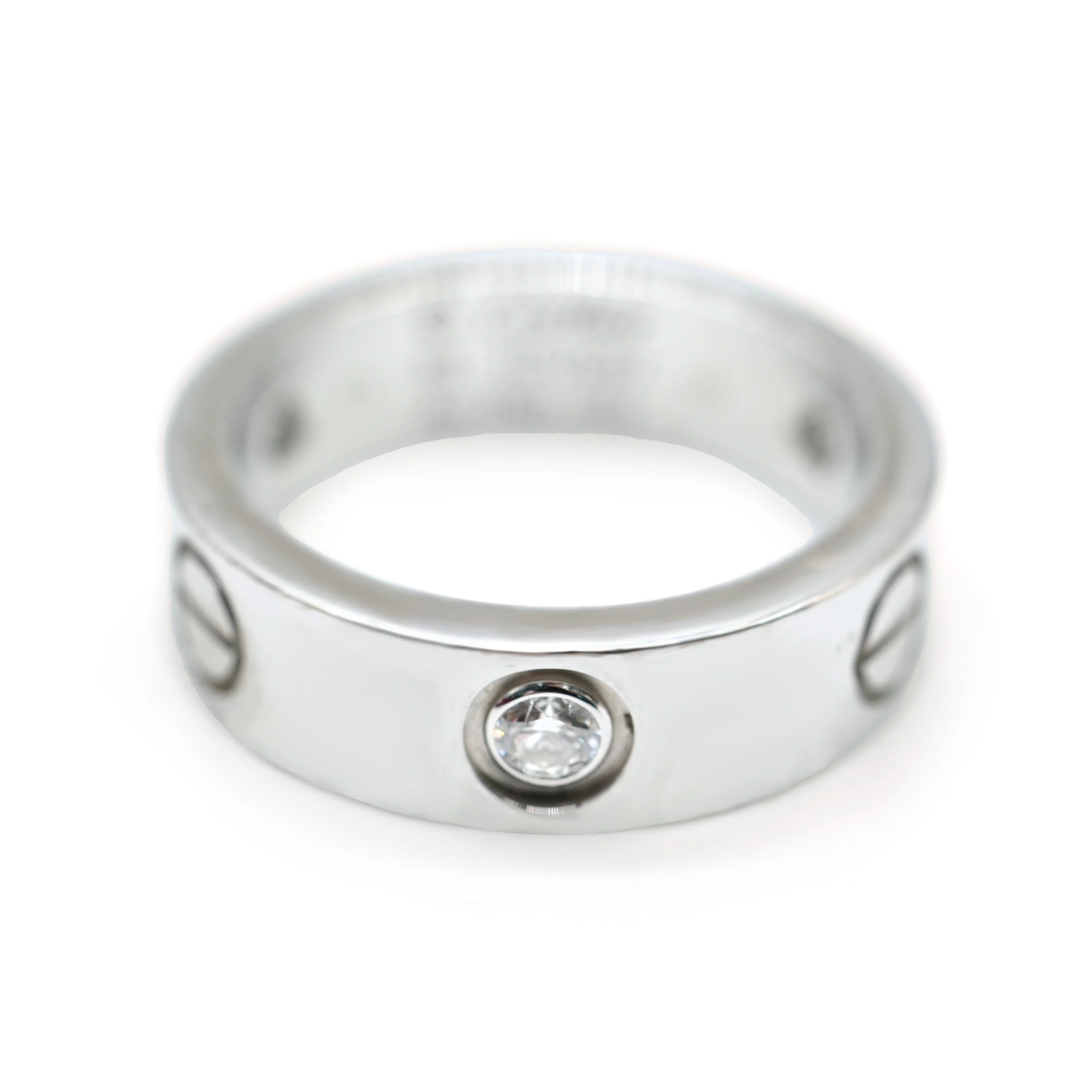 Love Ring, 3 Diamonds (White Gold)