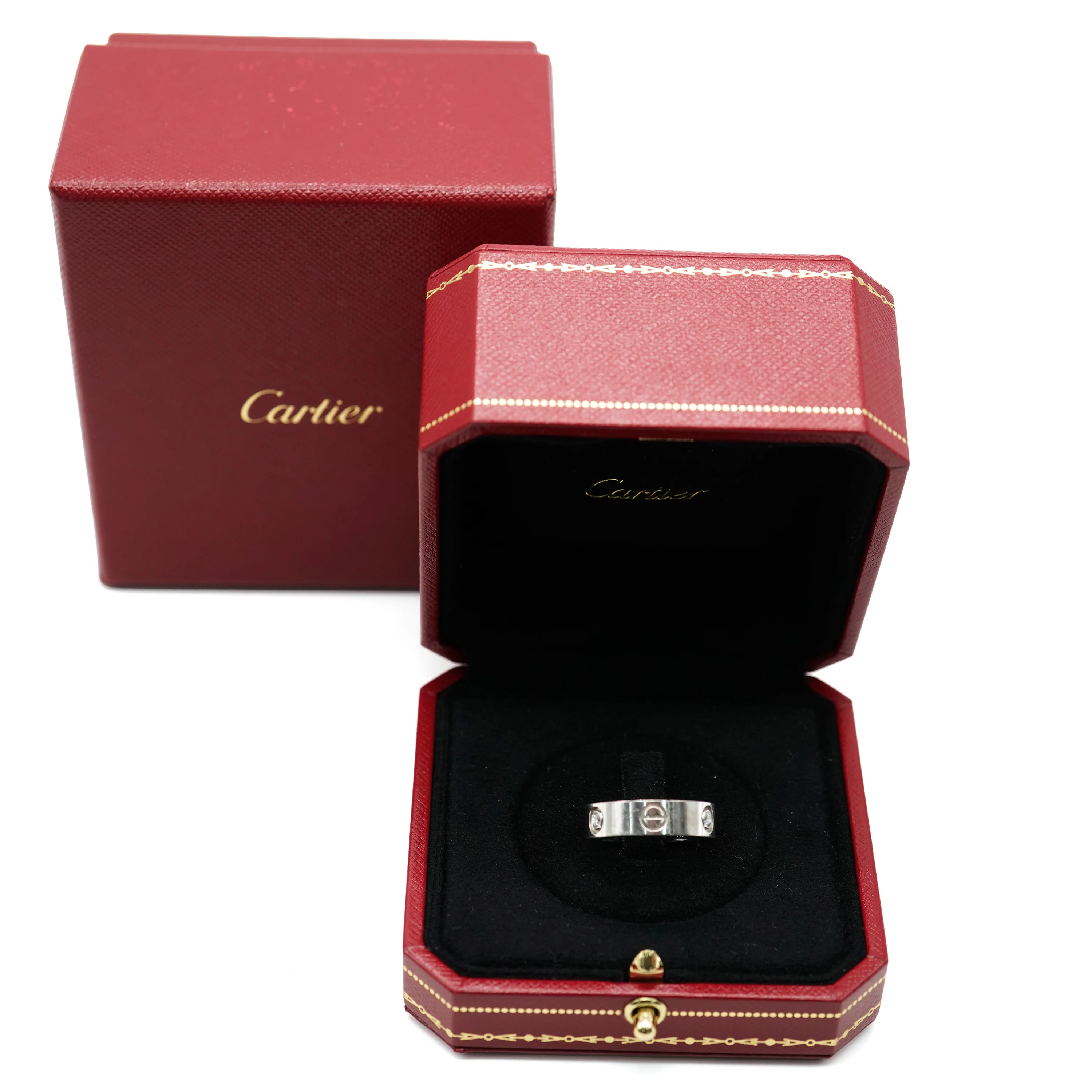 Love Ring, 3 Diamonds (White Gold) - Image 3