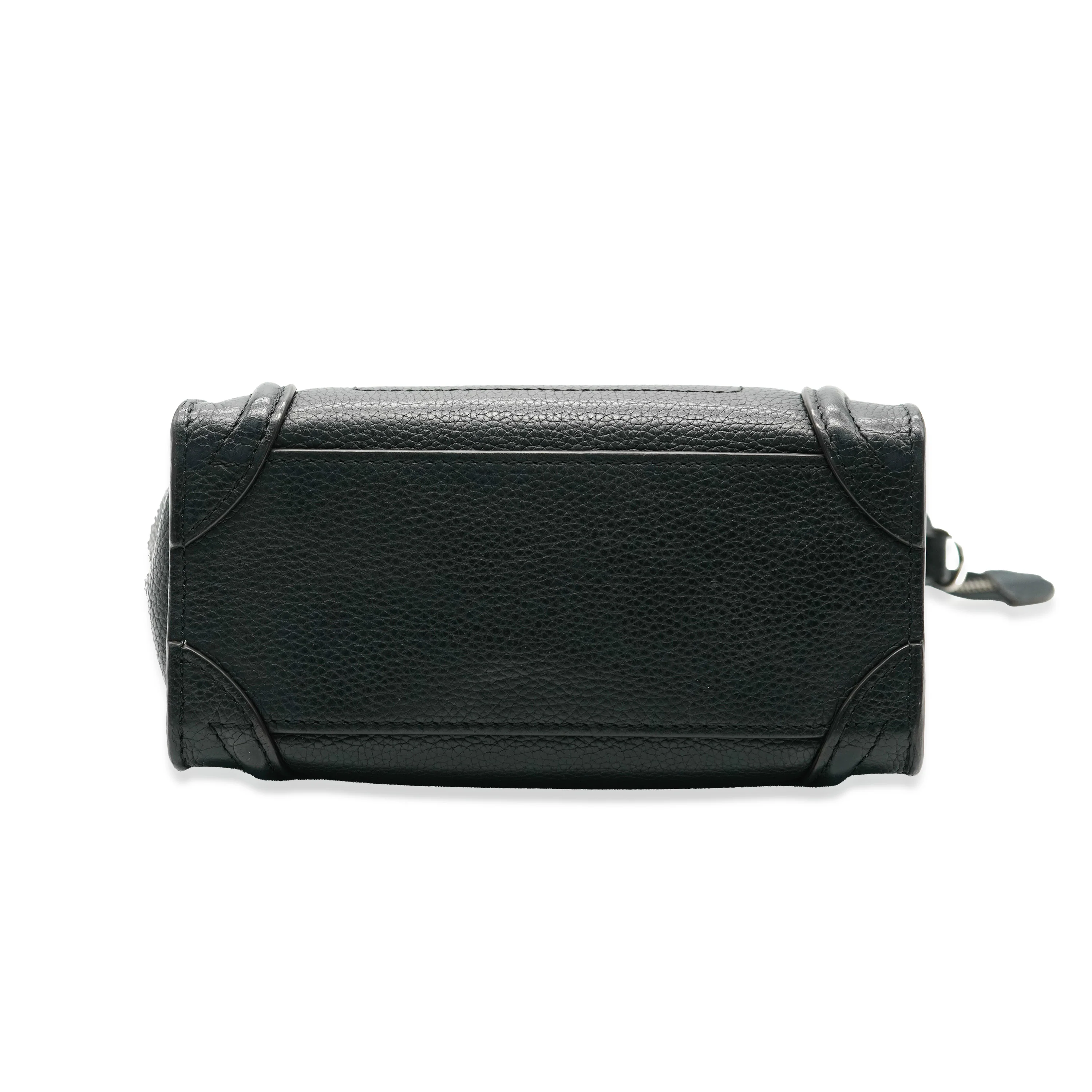 Celine Black Drummed Leather Nano Luggage - Image 5
