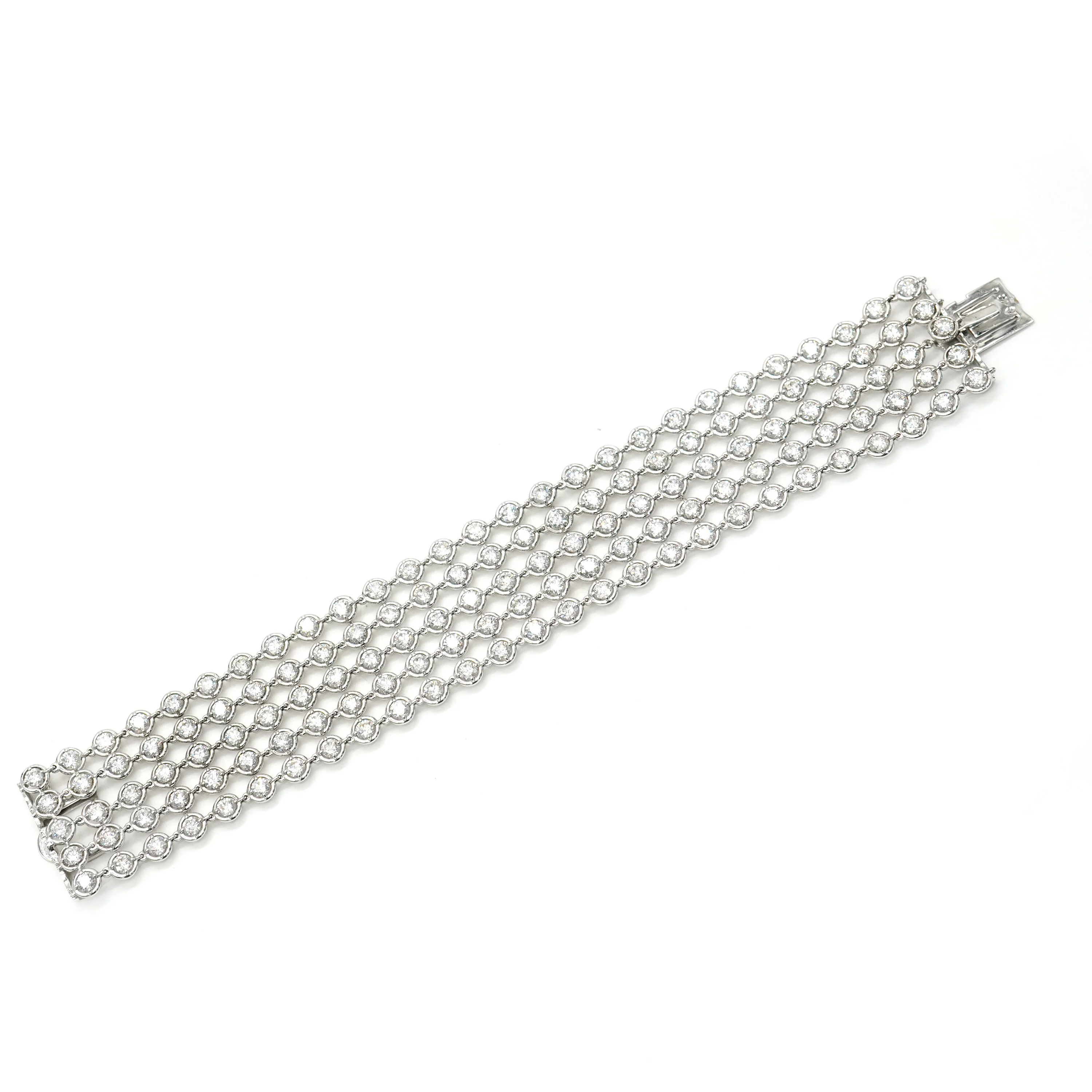 Palmyre Diamond Bracelet in 18k White Gold 19.41 CTW