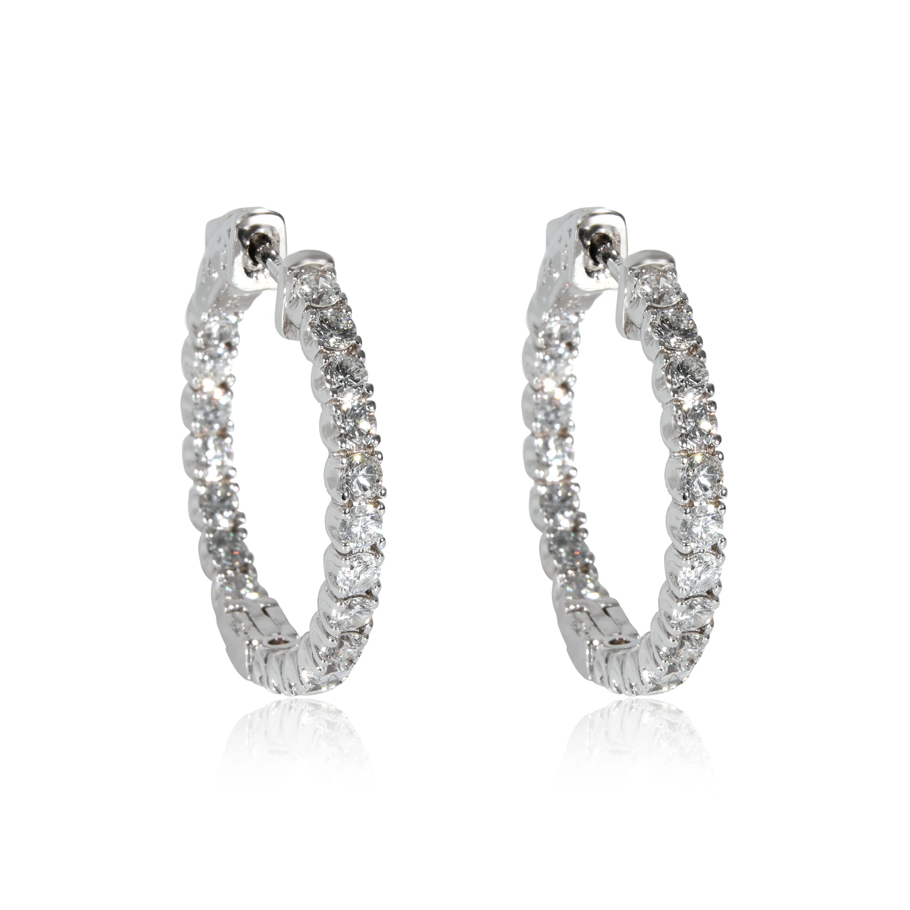 Diamond In and Out Hoop Earrings in 14K White Gold (2.0.0 CTW G-H/SI)