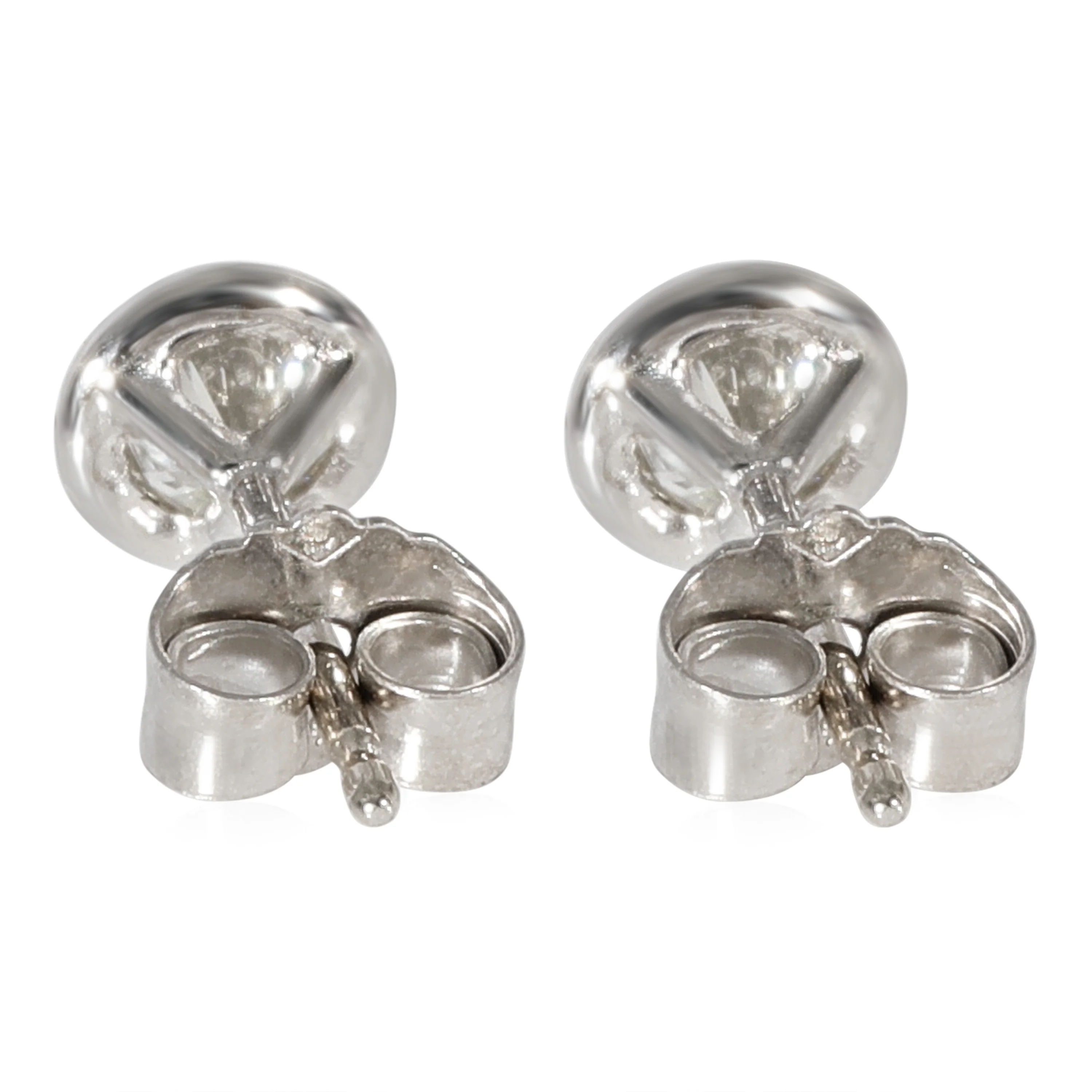Diamond Bezel Stud Earrings in 14K White Gold (1/2 CTW) - Image 3