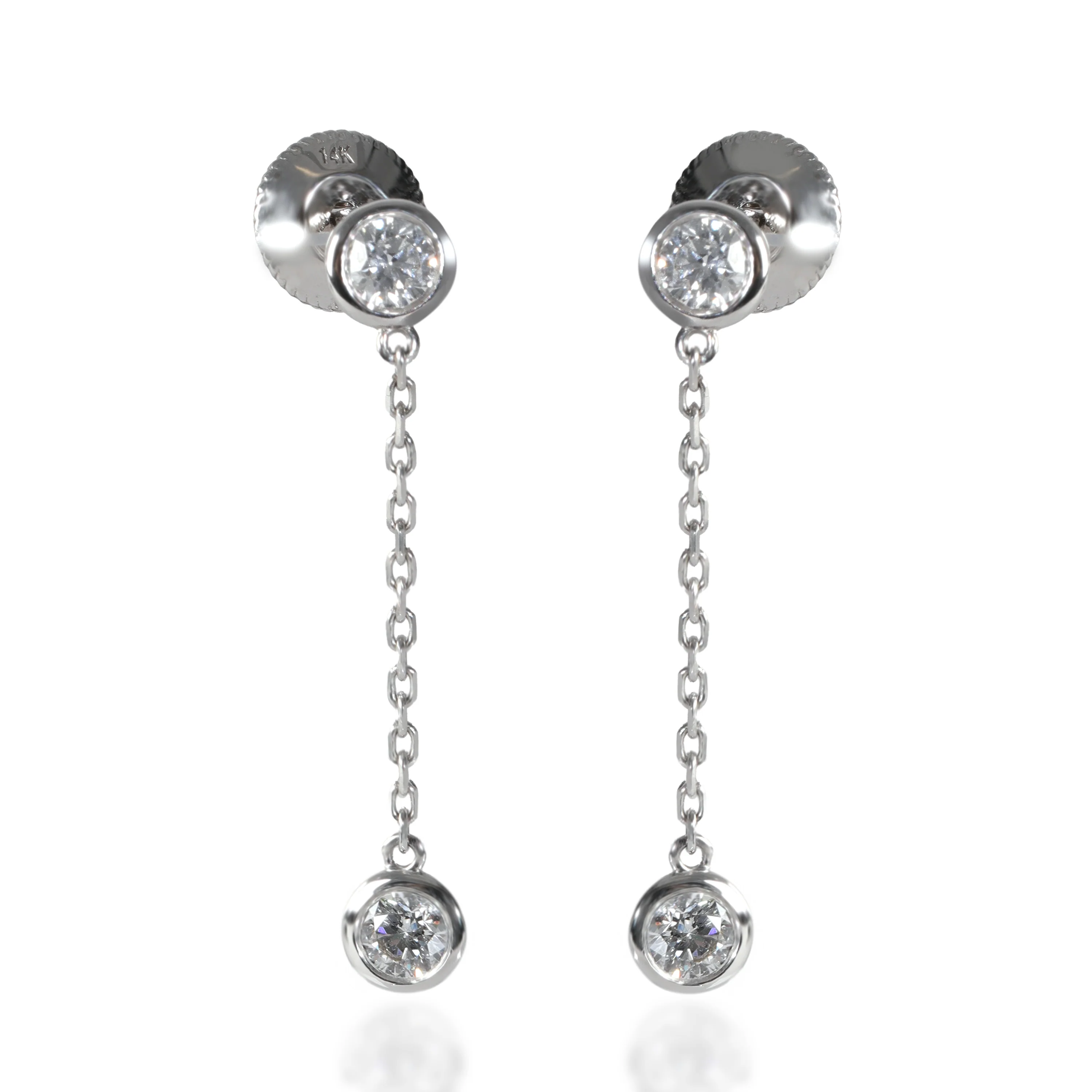 Diamond by the Yard Drop Earrings in 14K White Gold (0.75 CTW)