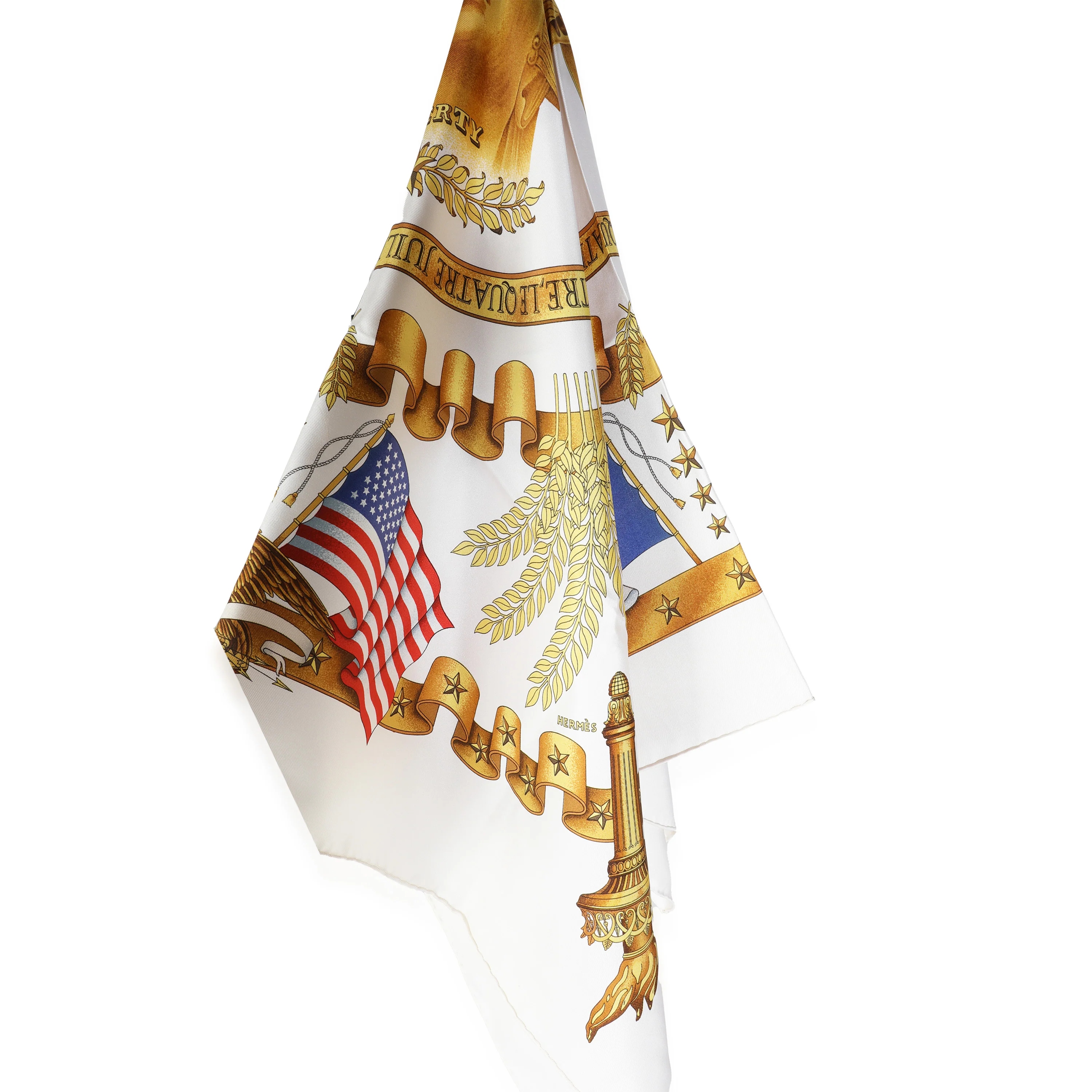 White Multicolor Silk Liberty Scarf 90 - Image 2