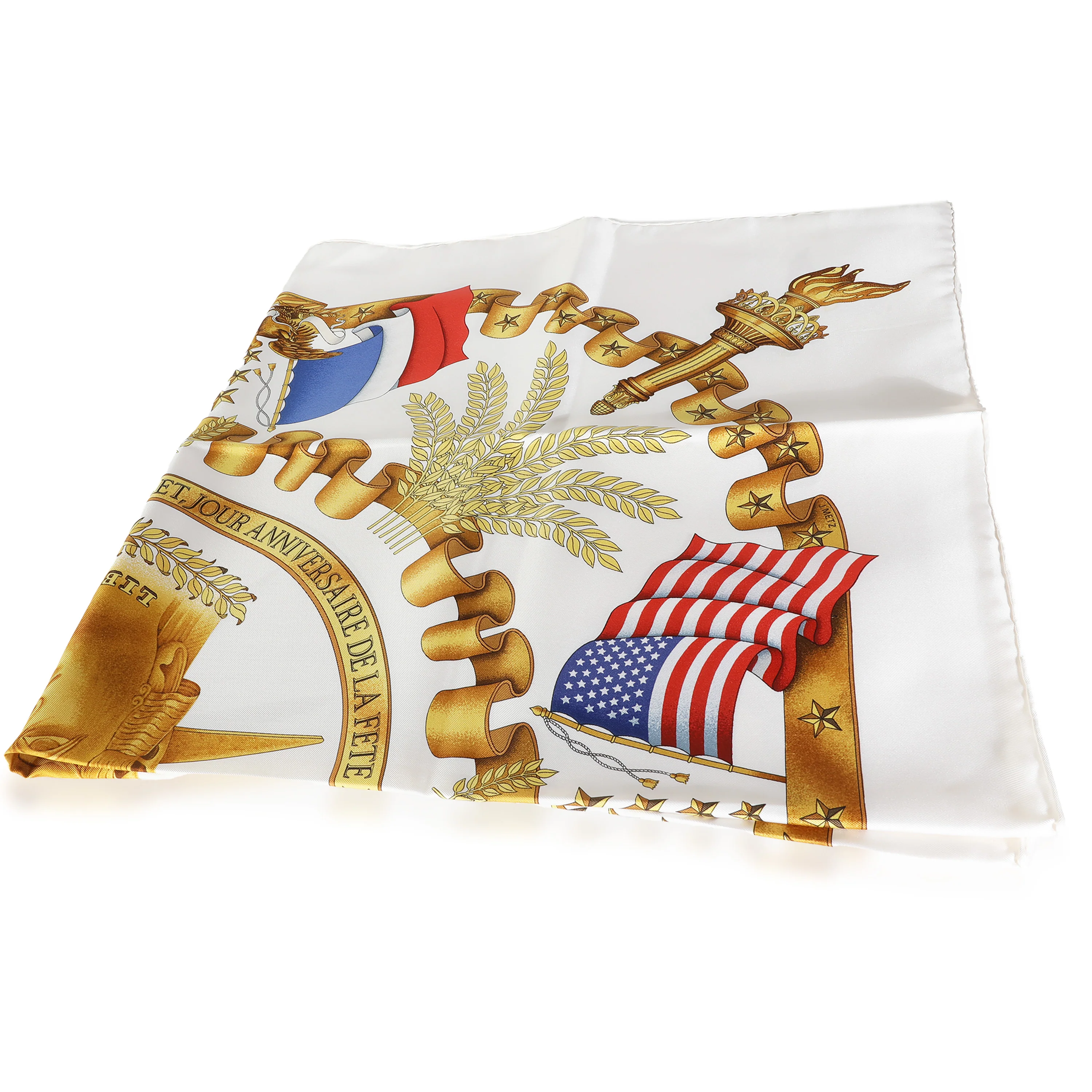 White Multicolor Silk Liberty Scarf 90 - Image 3