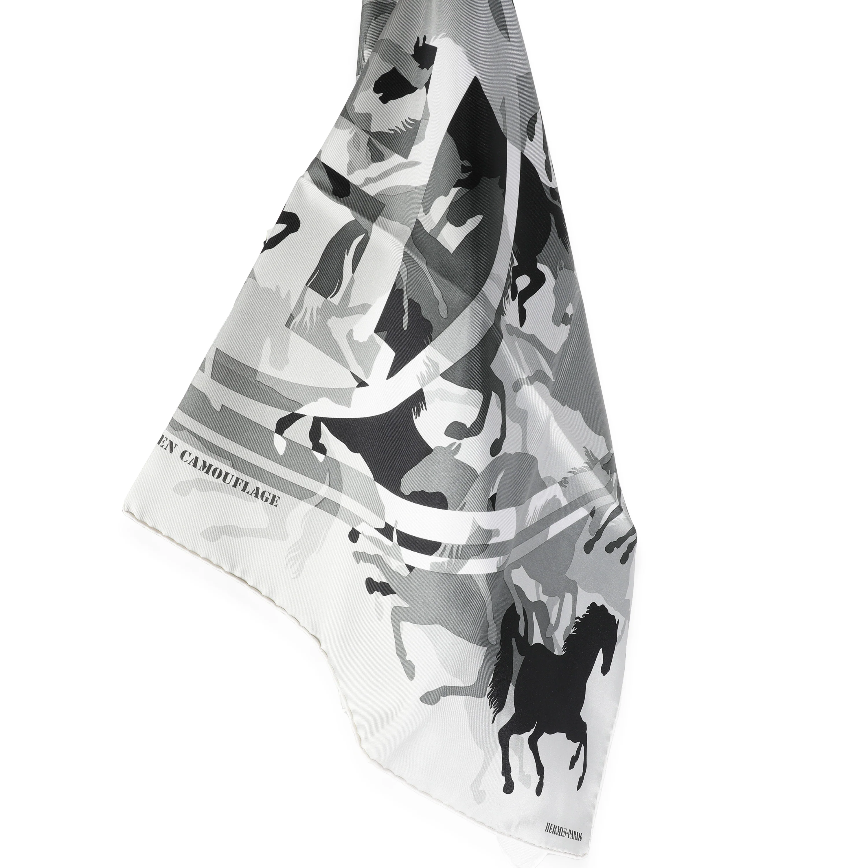 Gris Perle Silk Ex-Libris En Camouflage Scarf 90 - Image 2