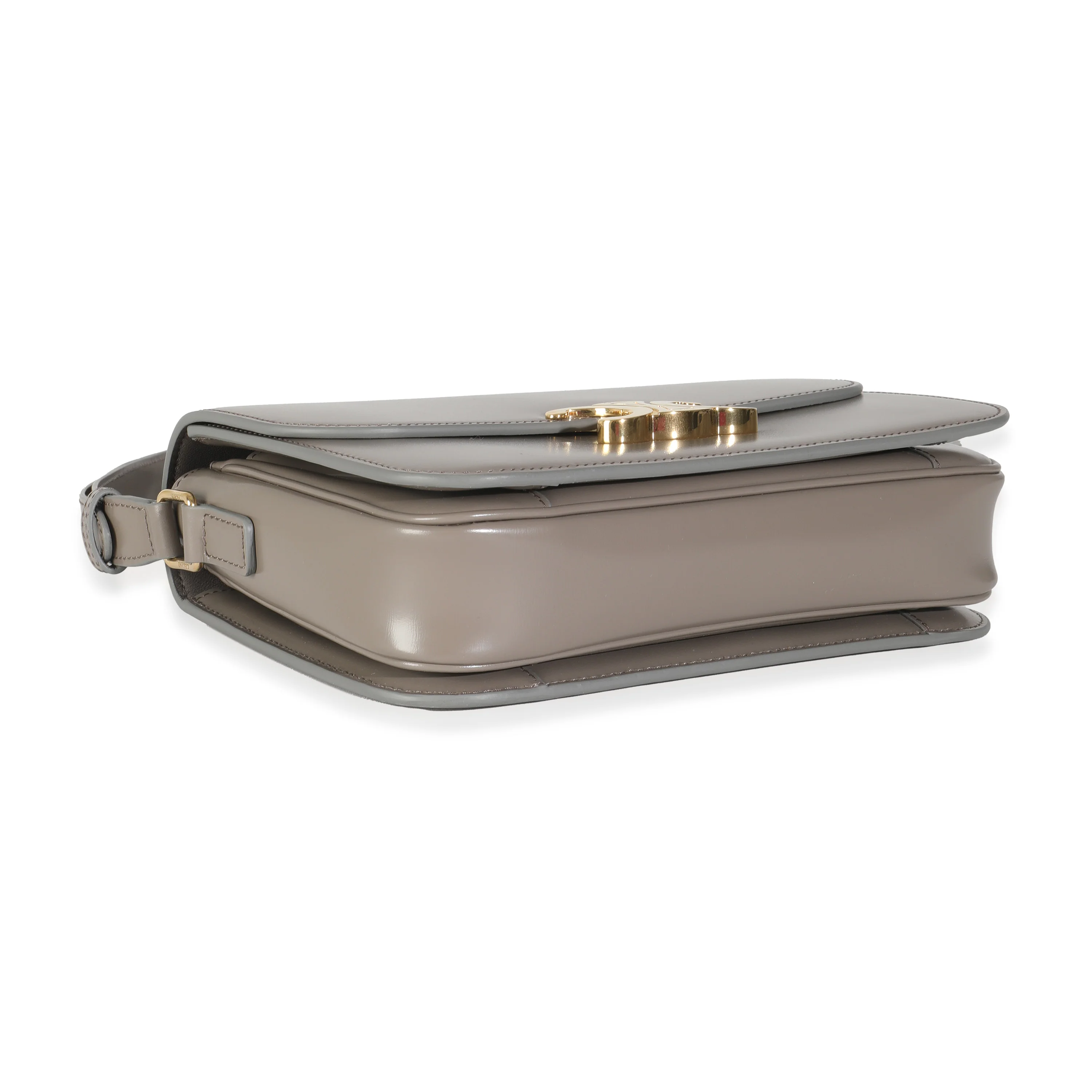 Pebble Shiny Calfskin Medium Classique Triomphe Bag - Image 6
