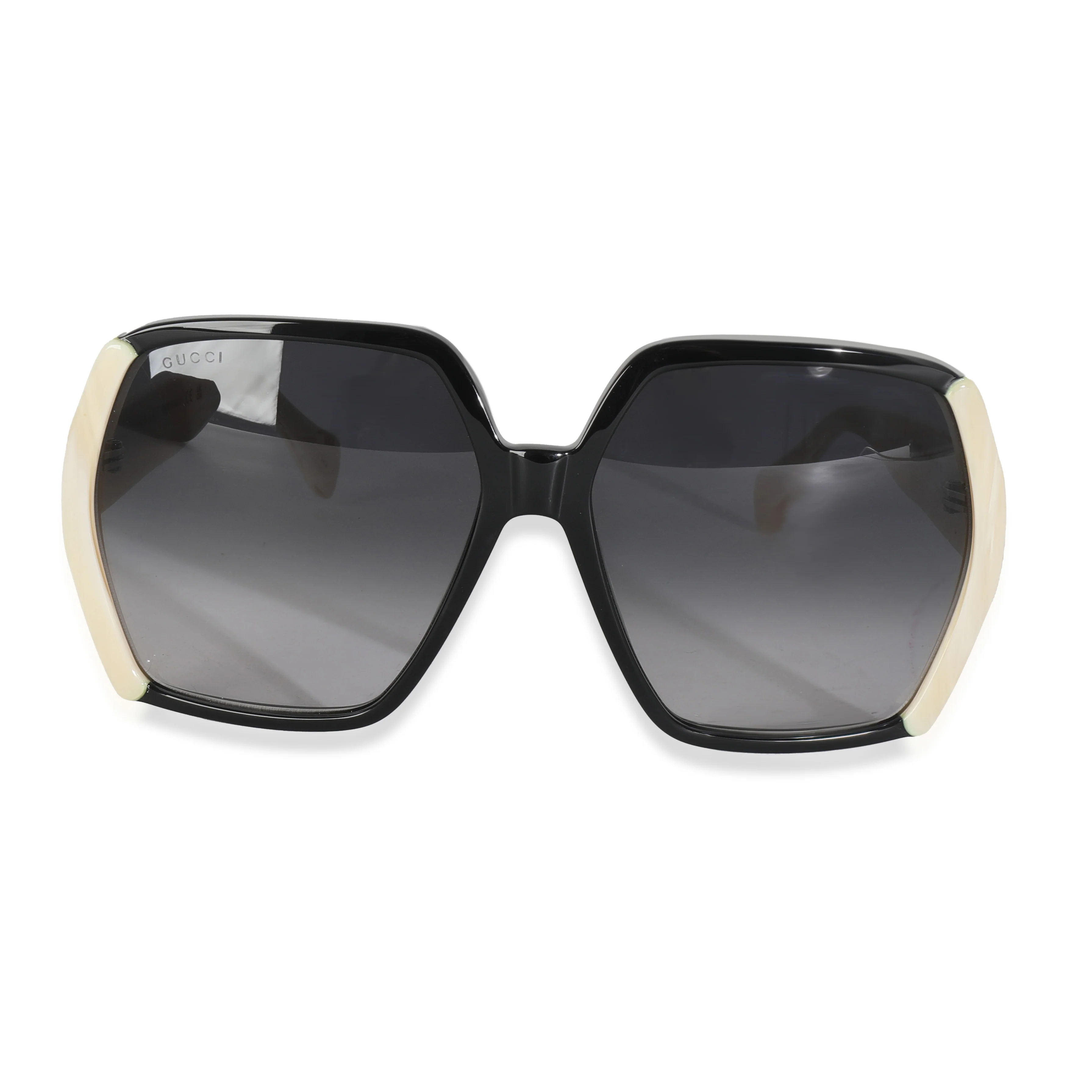 Black White Acetate Oversized Square Frame Sunglasses