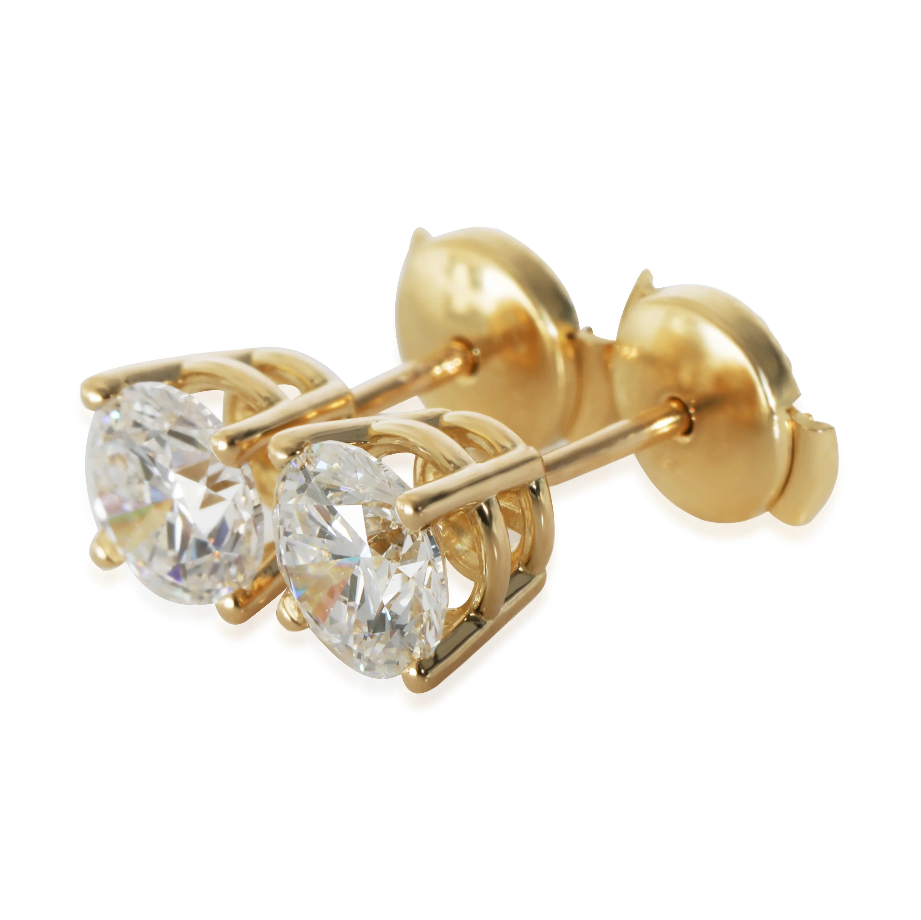Lab-Grown Diamond Earrings in 18K Yellow Gold 1.5 CTW - Image 2