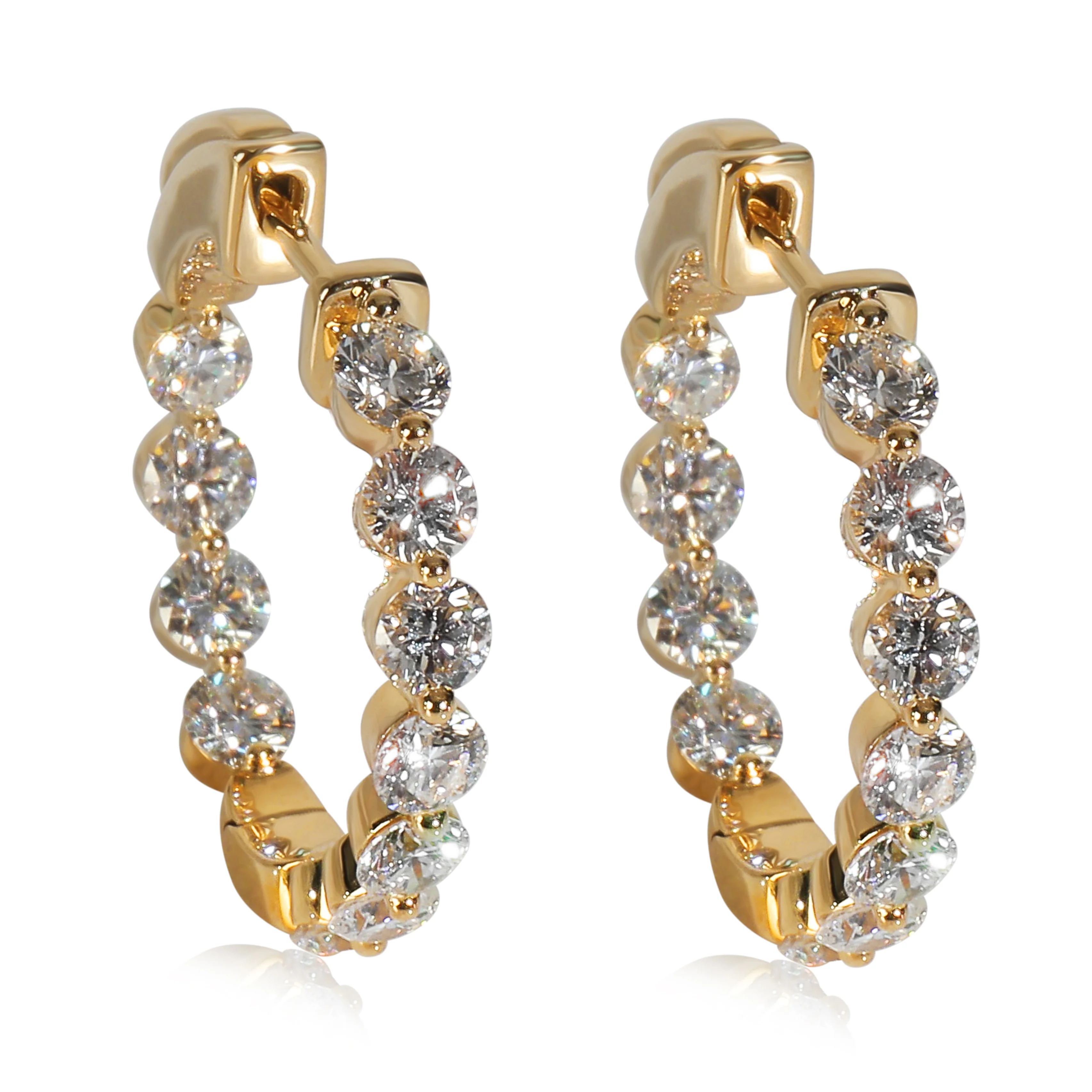 1.98 ctw Yellow Gold Lab-Grown Diamond Earrings - Image 5