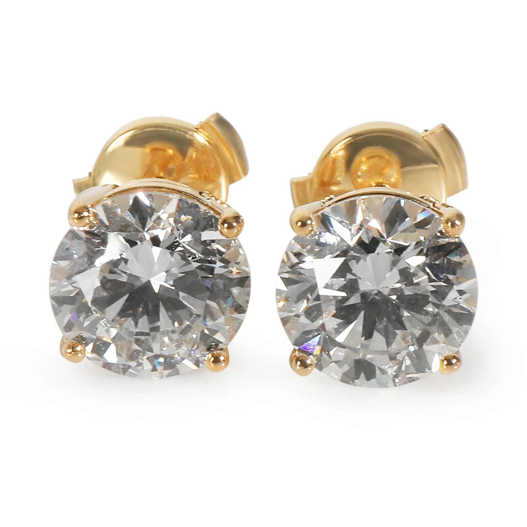 4 ctw Yellow Gold Lab-Grown Diamond Earrings