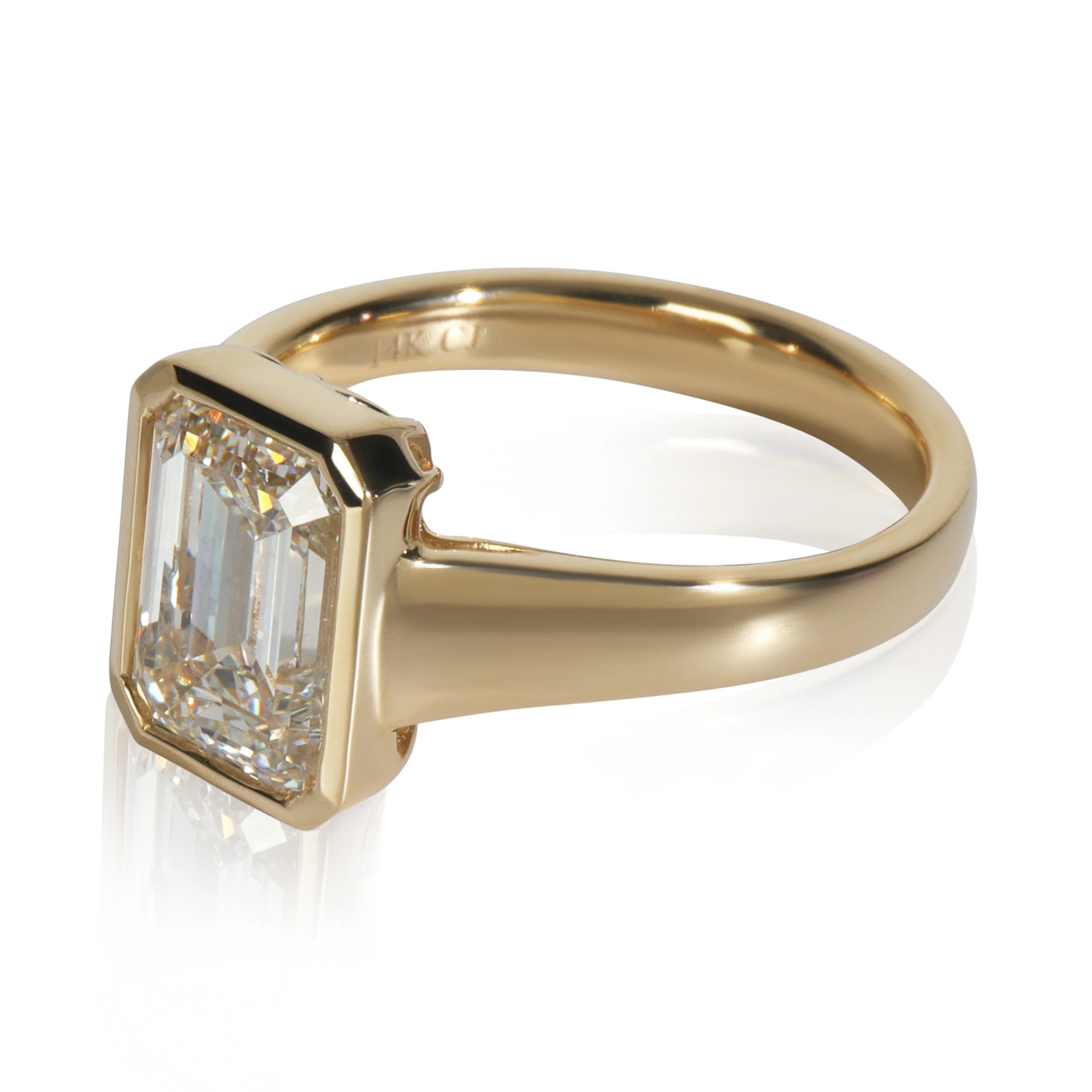 3 ctw Yellow Gold Lab-Grown Diamond Engagement Ring - Image 2