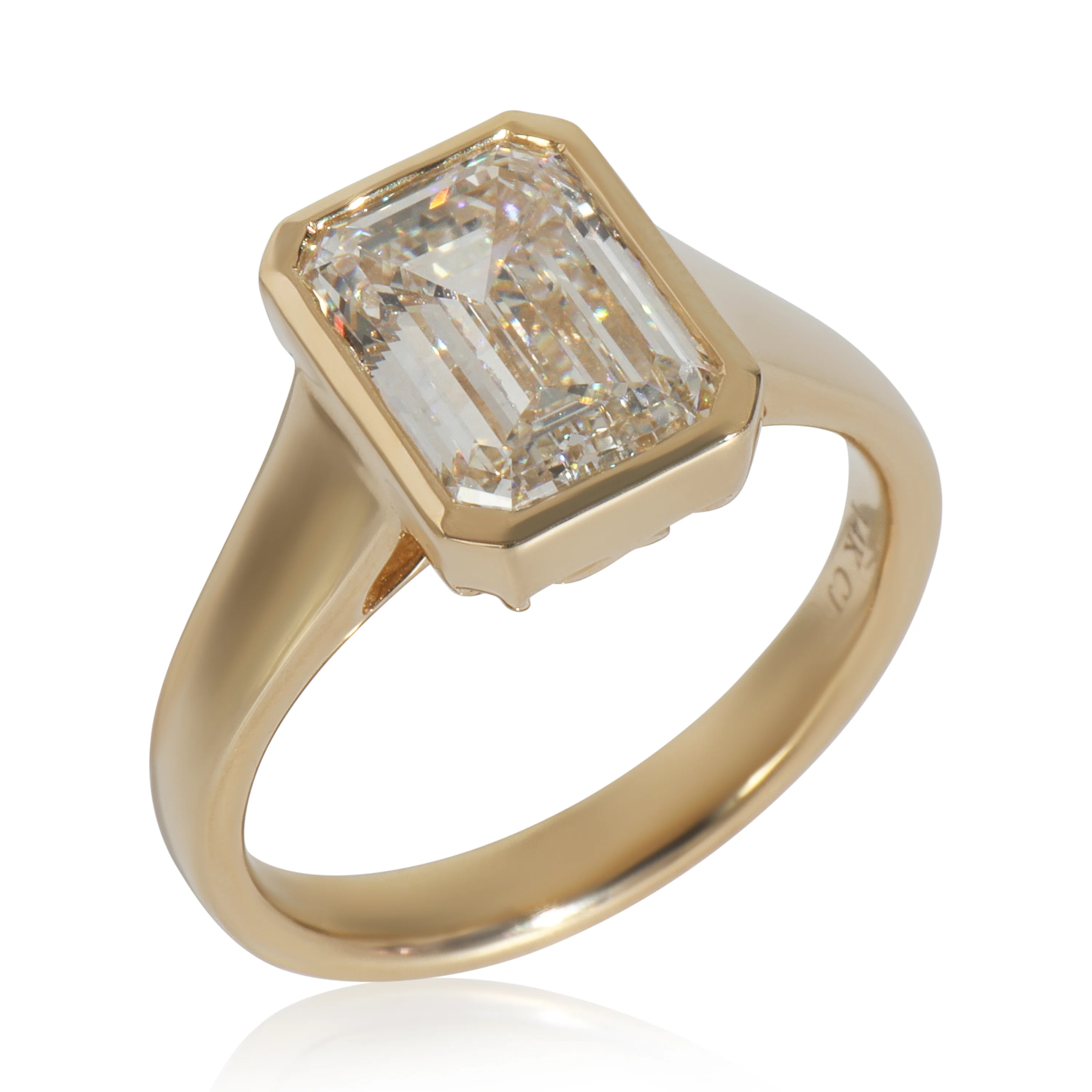 3 ctw Yellow Gold Lab-Grown Diamond Engagement Ring - Image 5