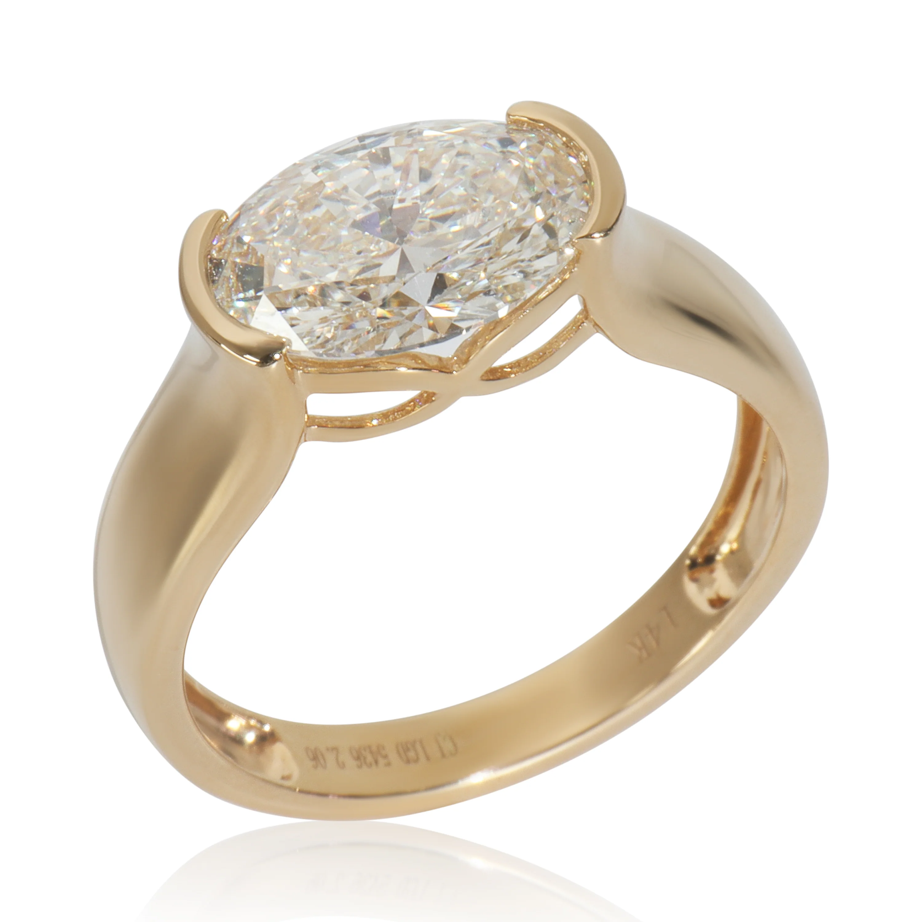 2.08 ctw Yellow Gold Lab-Grown Diamond Engagement Ring - Image 5