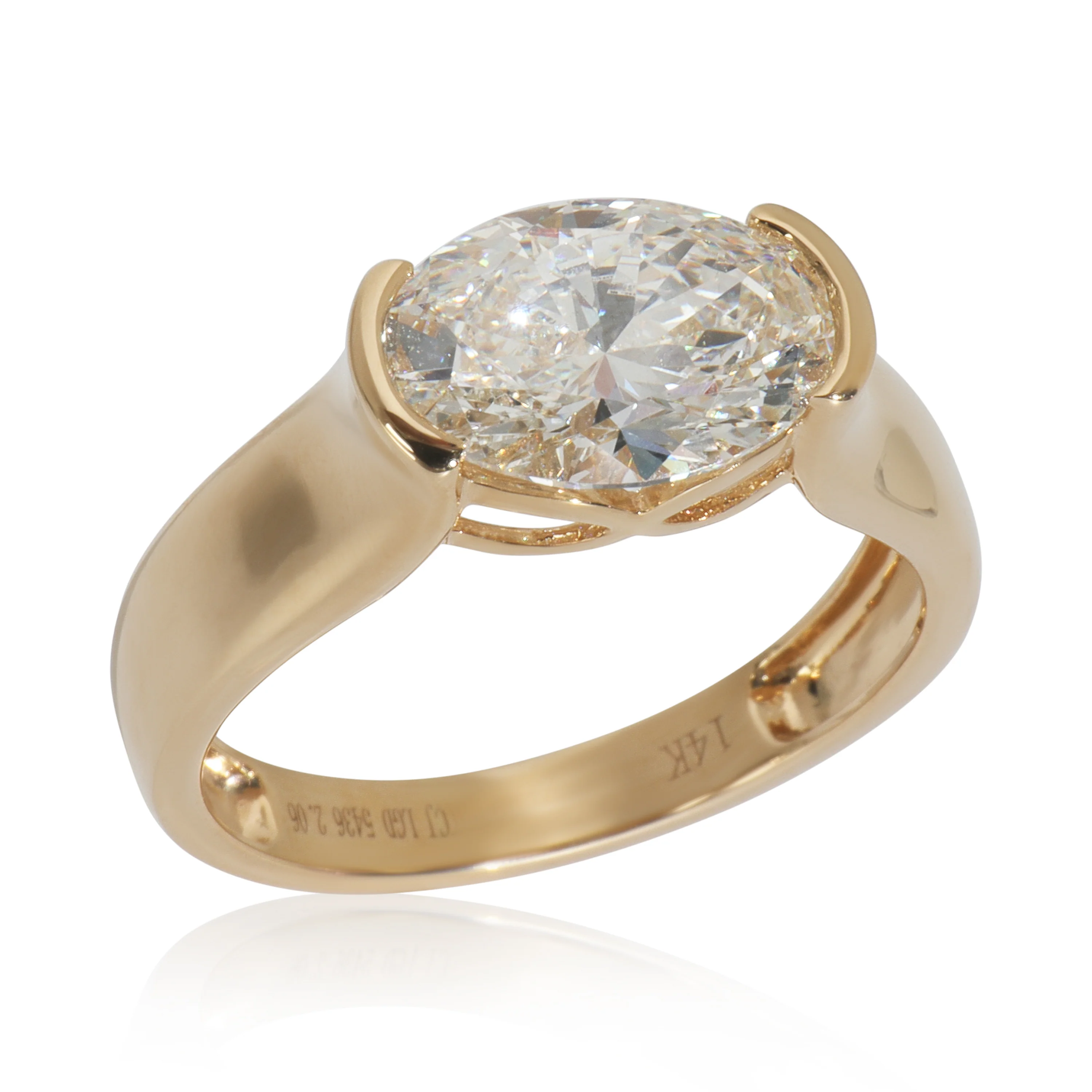 2.08 ctw Yellow Gold Lab-Grown Diamond Engagement Ring - Image 7