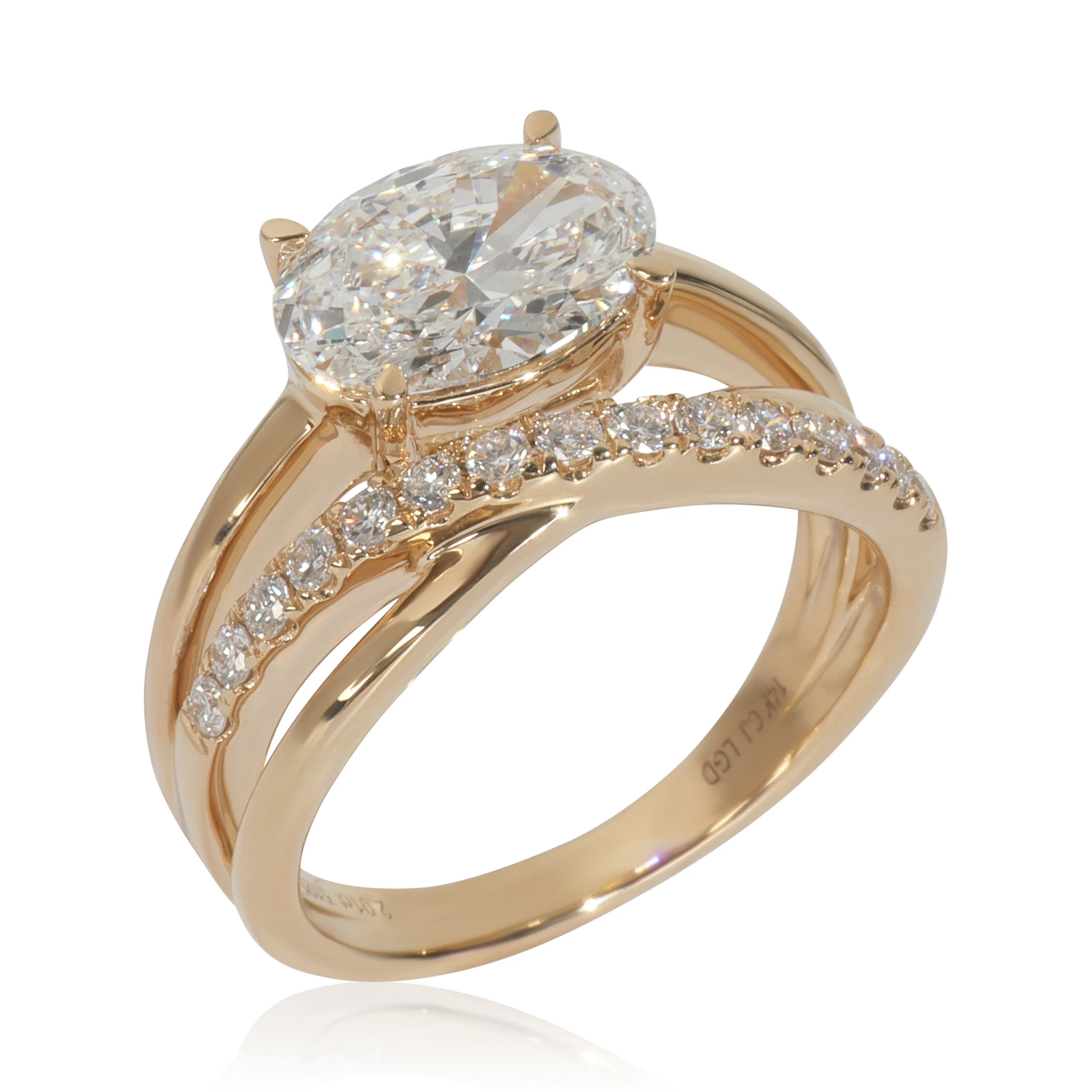 2.28 ctw Yellow Gold Lab-Grown Diamond Ring - Image 4