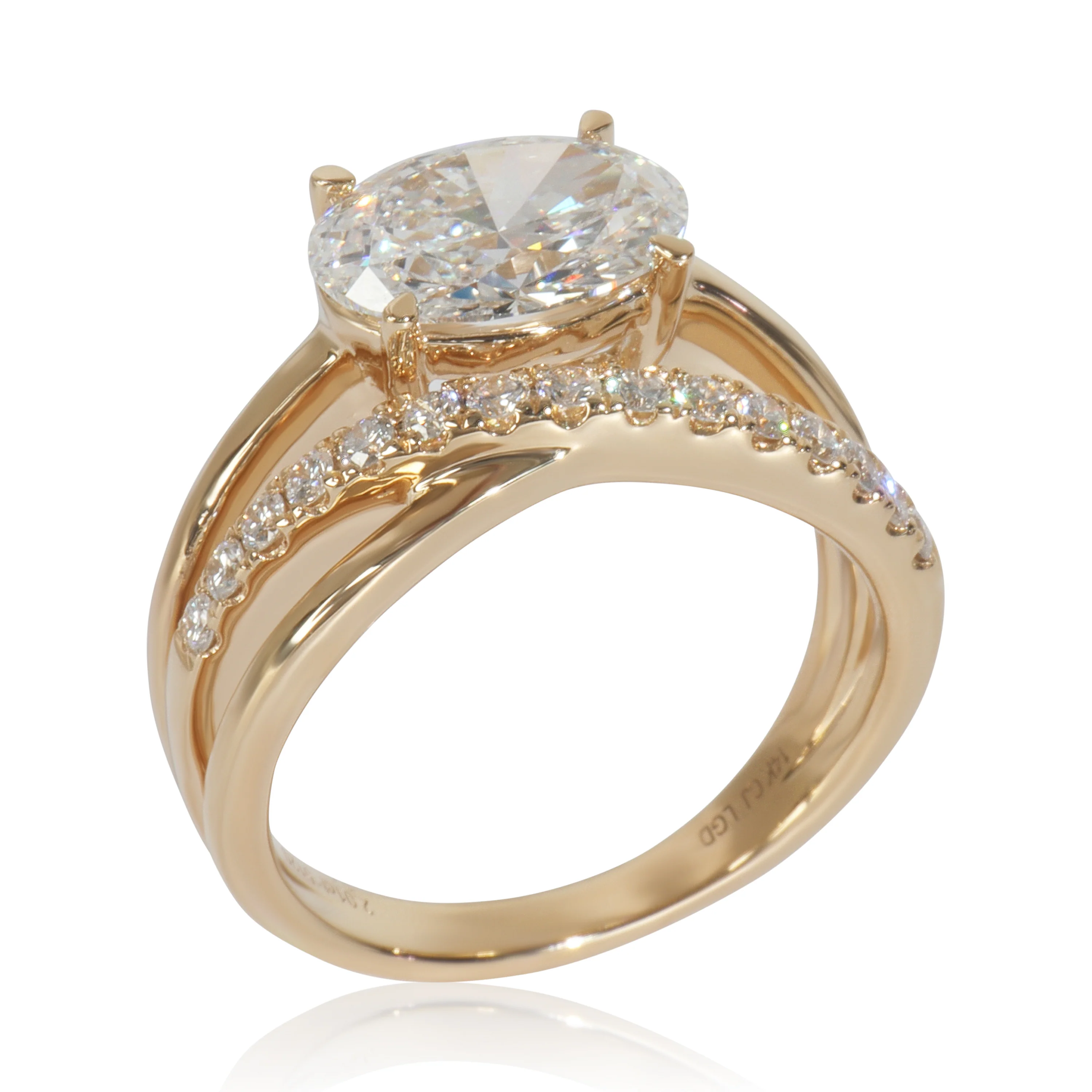 2.28 ctw Yellow Gold Lab-Grown Diamond Ring - Image 7