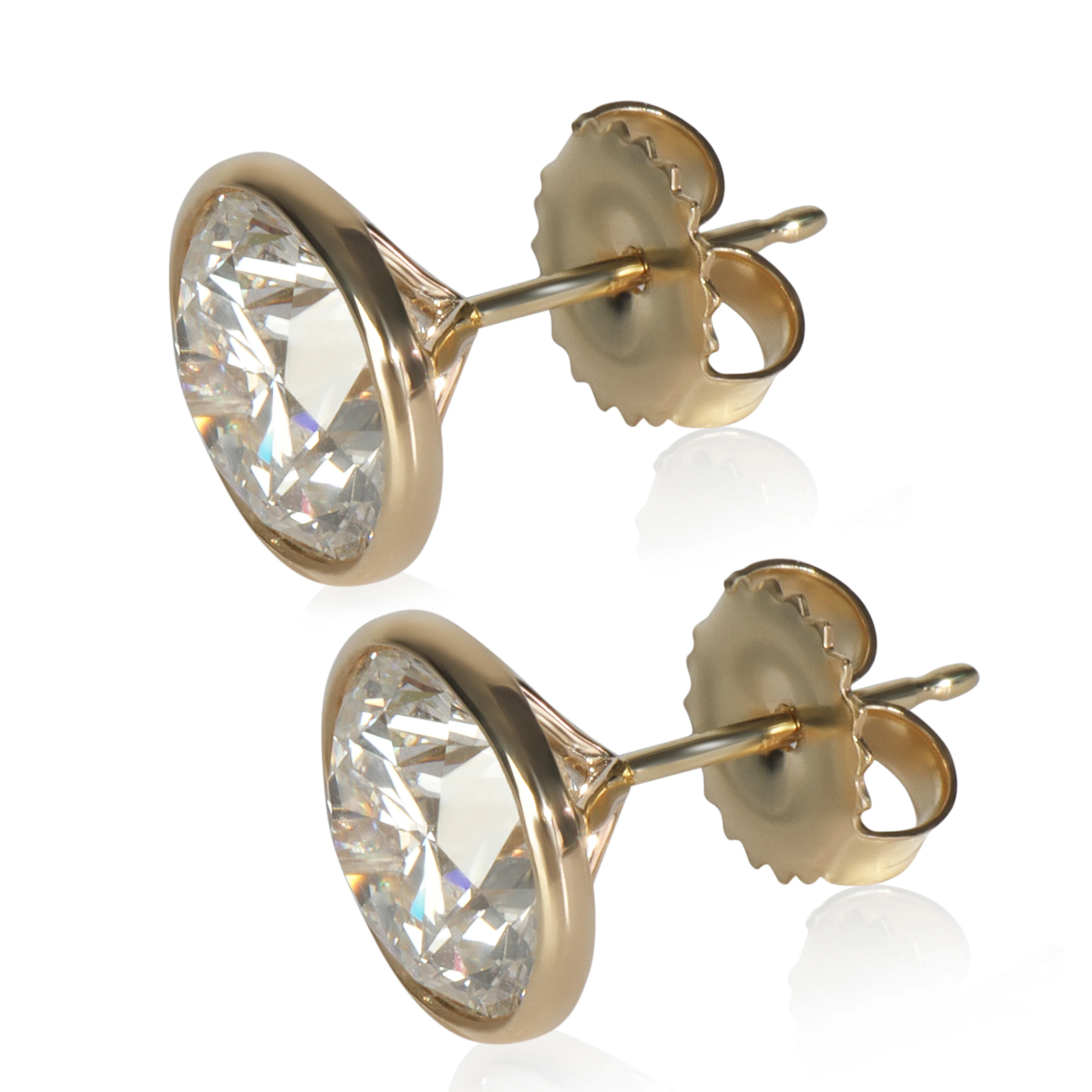 4.2 ctw Yellow Gold Lab-Grown Diamond Earrings - Image 2