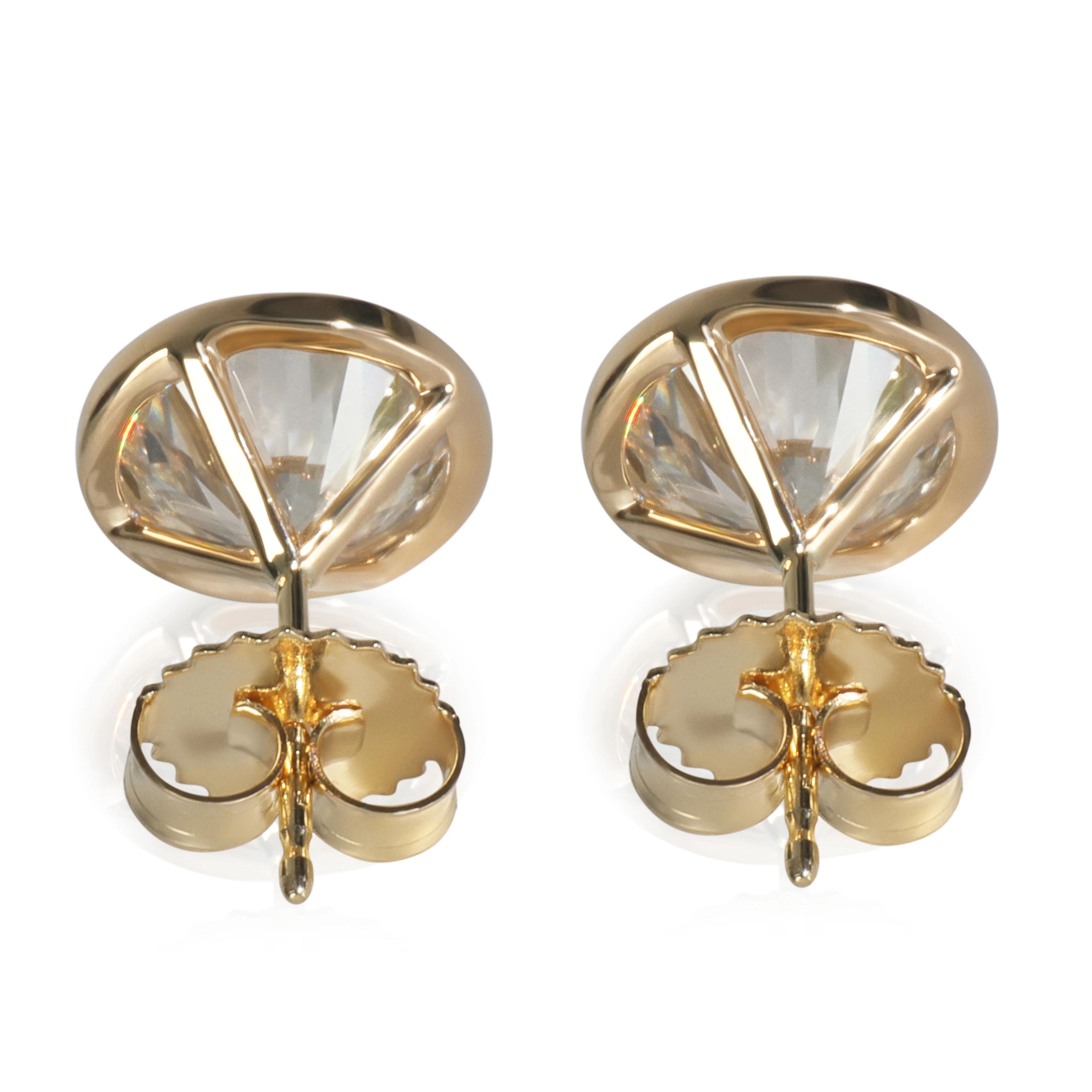 4.2 ctw Yellow Gold Lab-Grown Diamond Earrings - Image 3