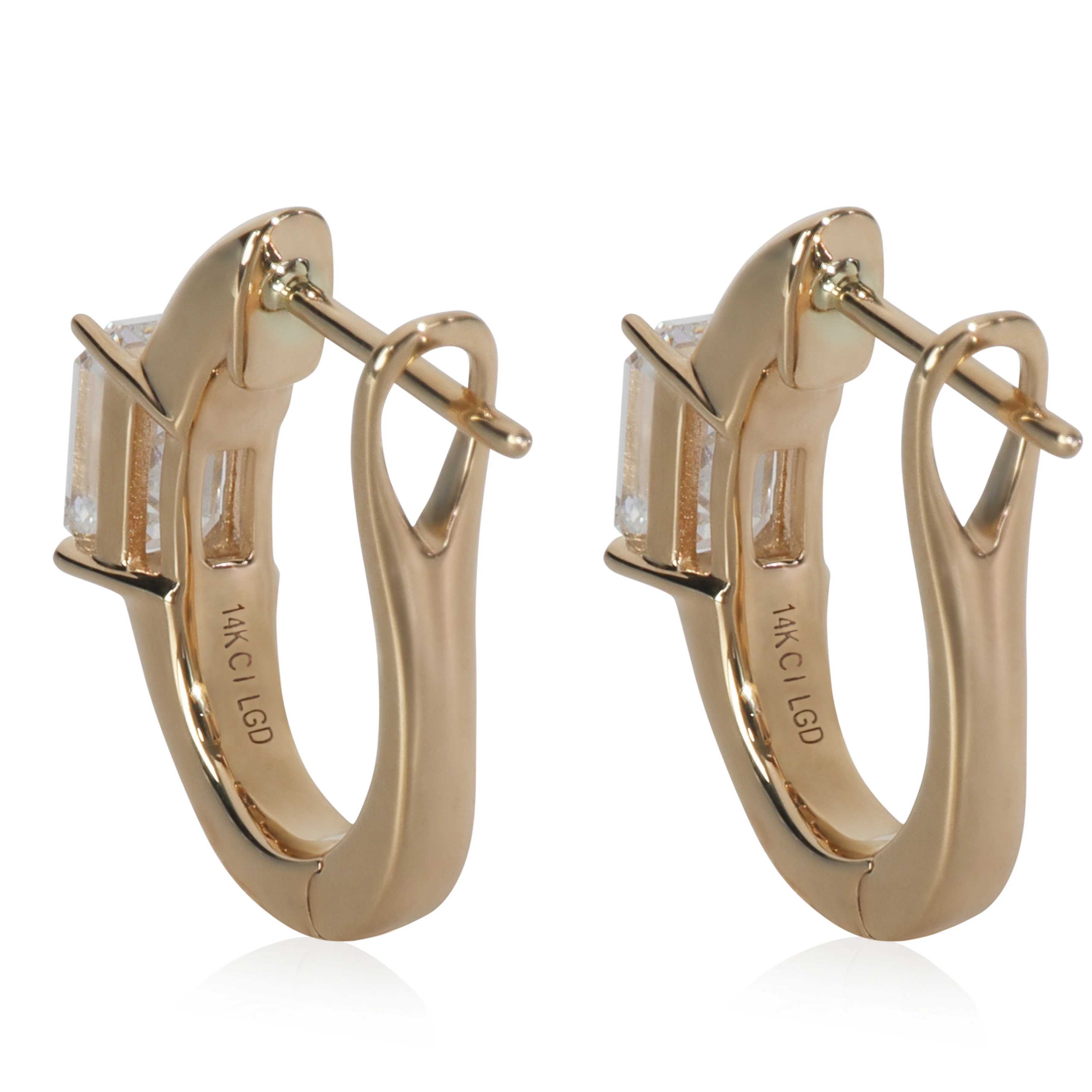 1.4 ctw Yellow Gold Lab-Grown Diamond Earrings - Image 2