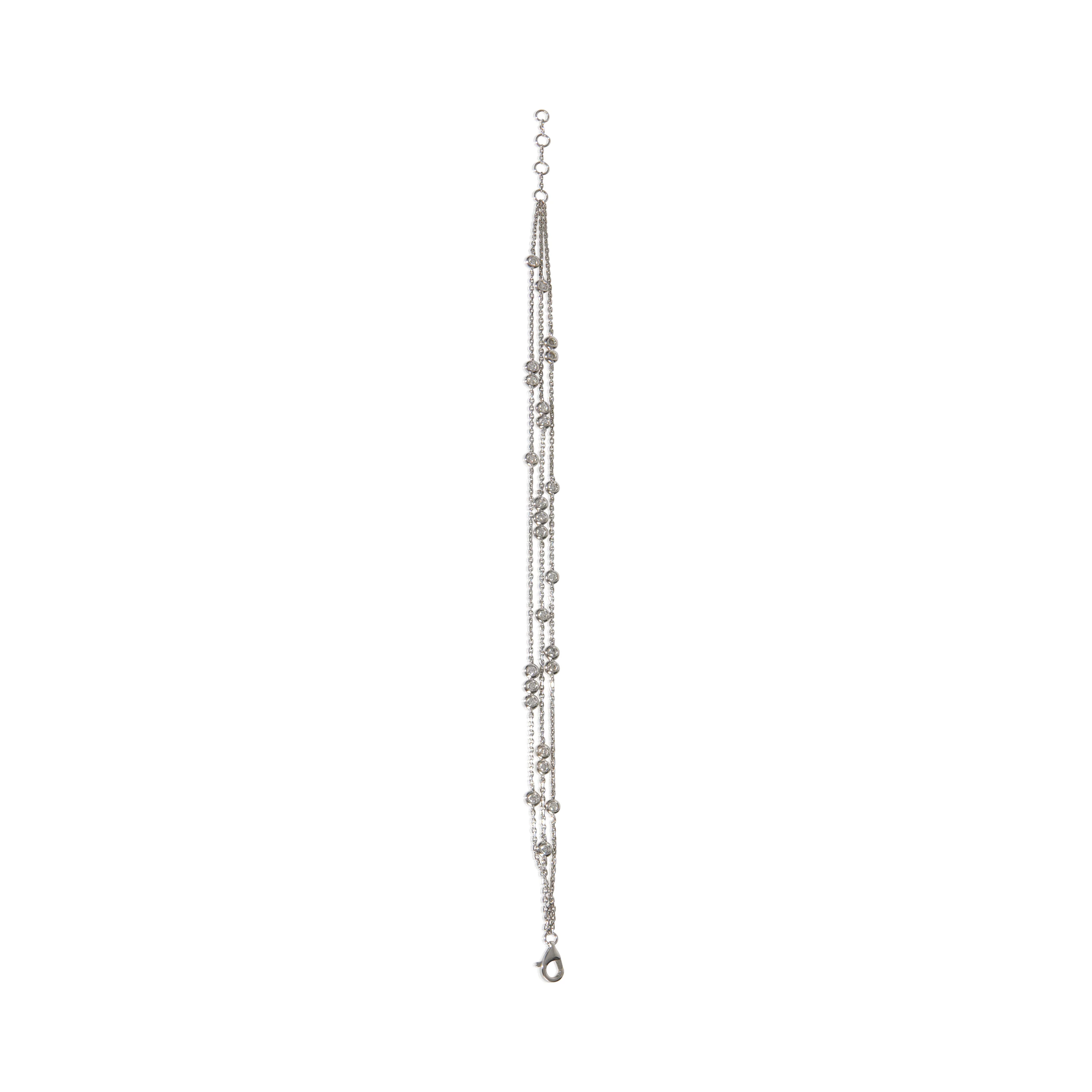 White Gold Diamond Triple Strand Bracelet - Image 3