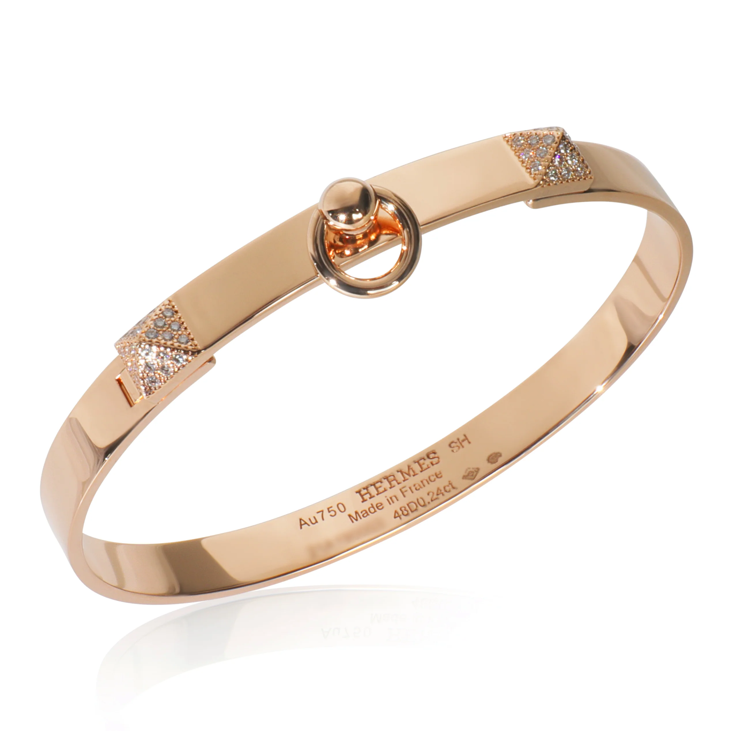 Rose Gold Diamond Collier de Chien Bracelet - Image 5