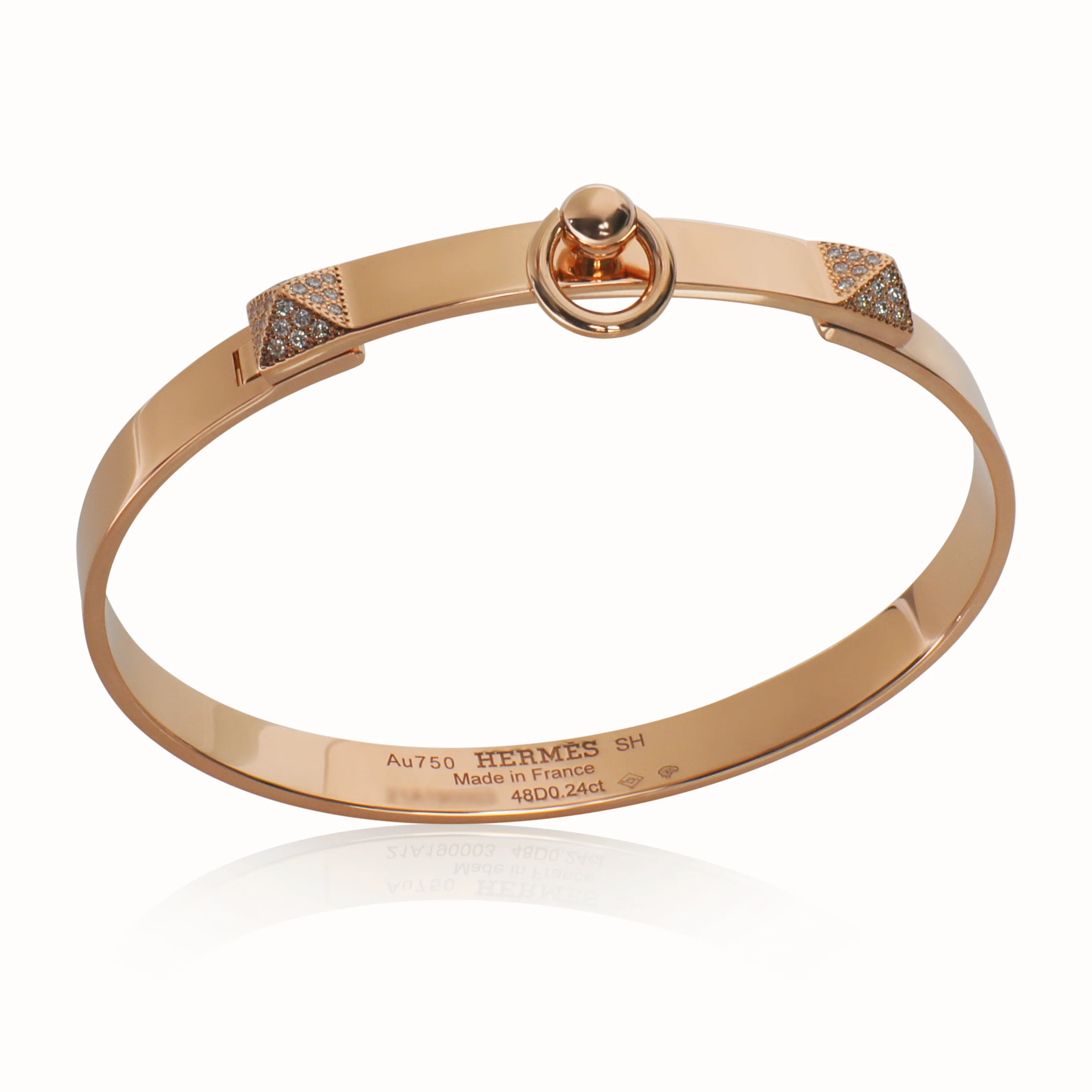 Rose Gold Diamond Collier de Chien Bracelet - Image 6