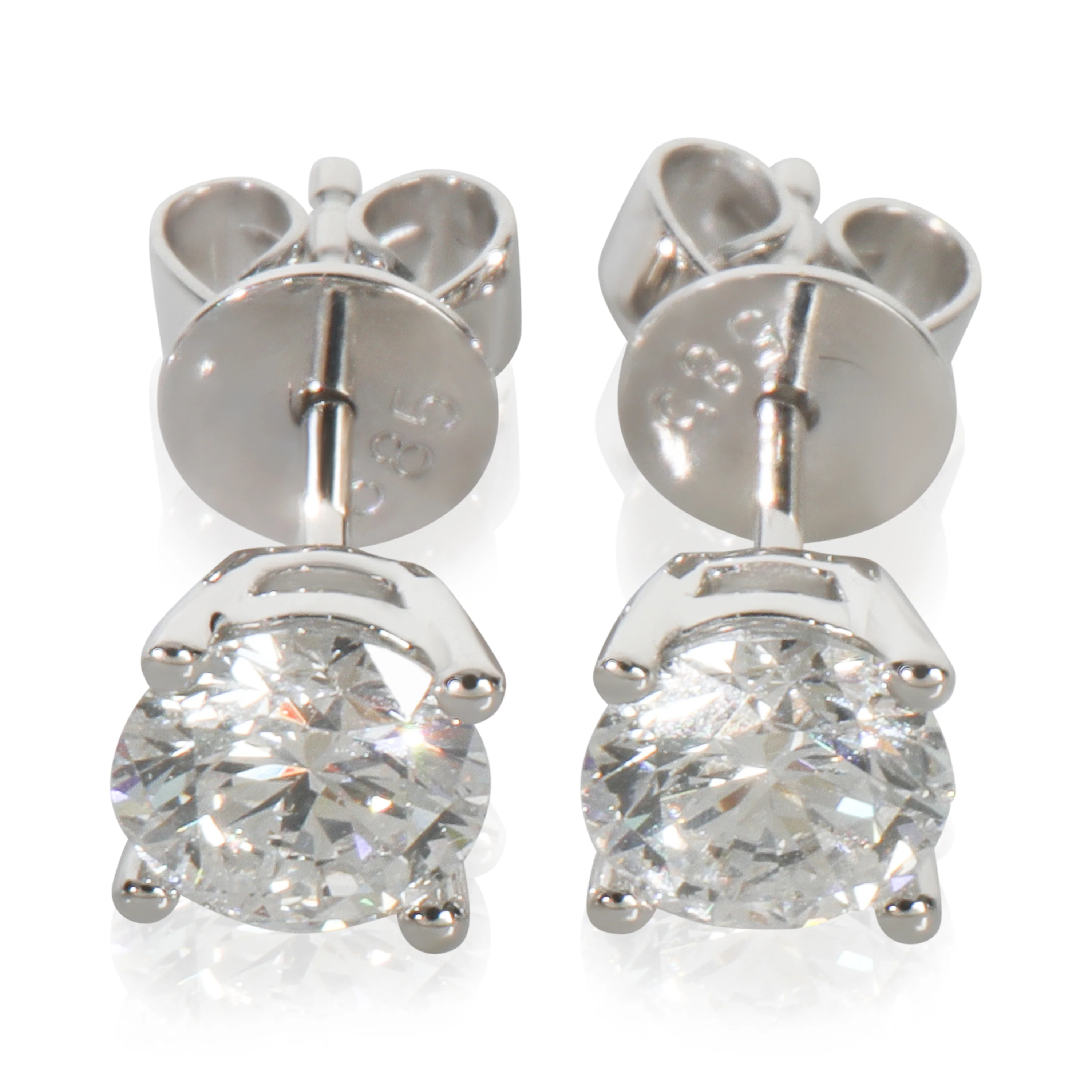 1.07 ctw White Gold Lab-Grown Diamond Earrings - Image 3