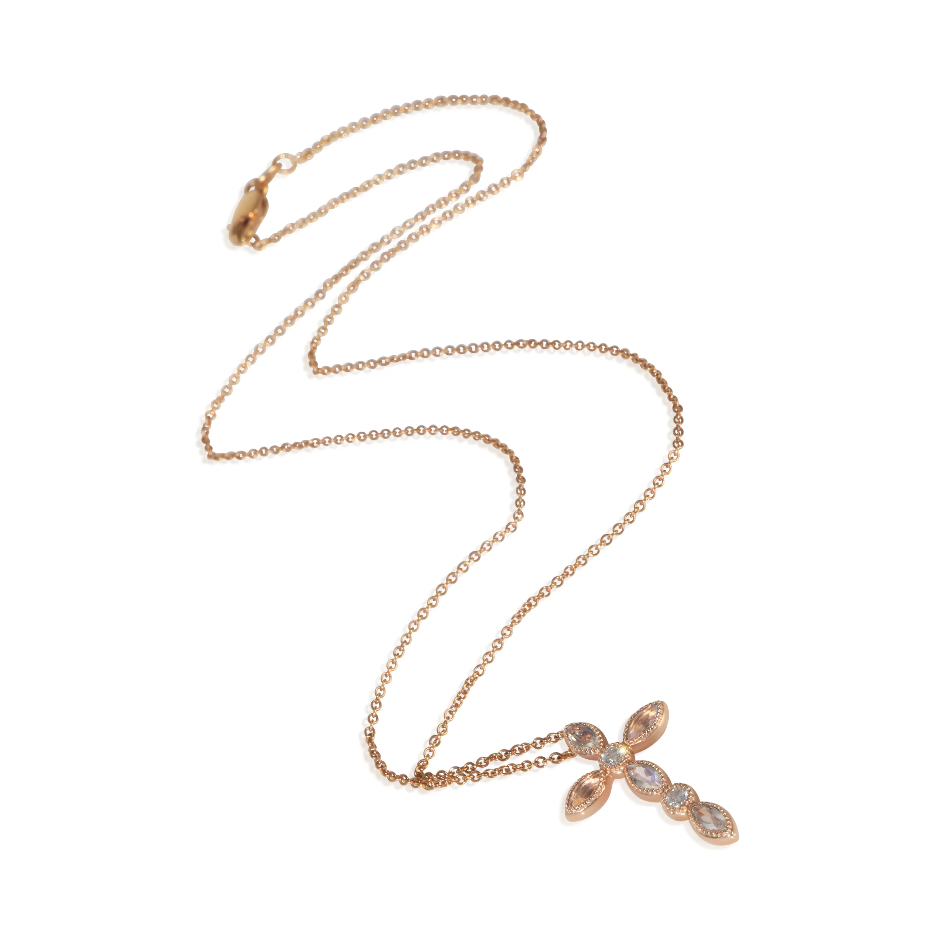 Rose Gold Moonstone and Diamond Pendant - Image 3