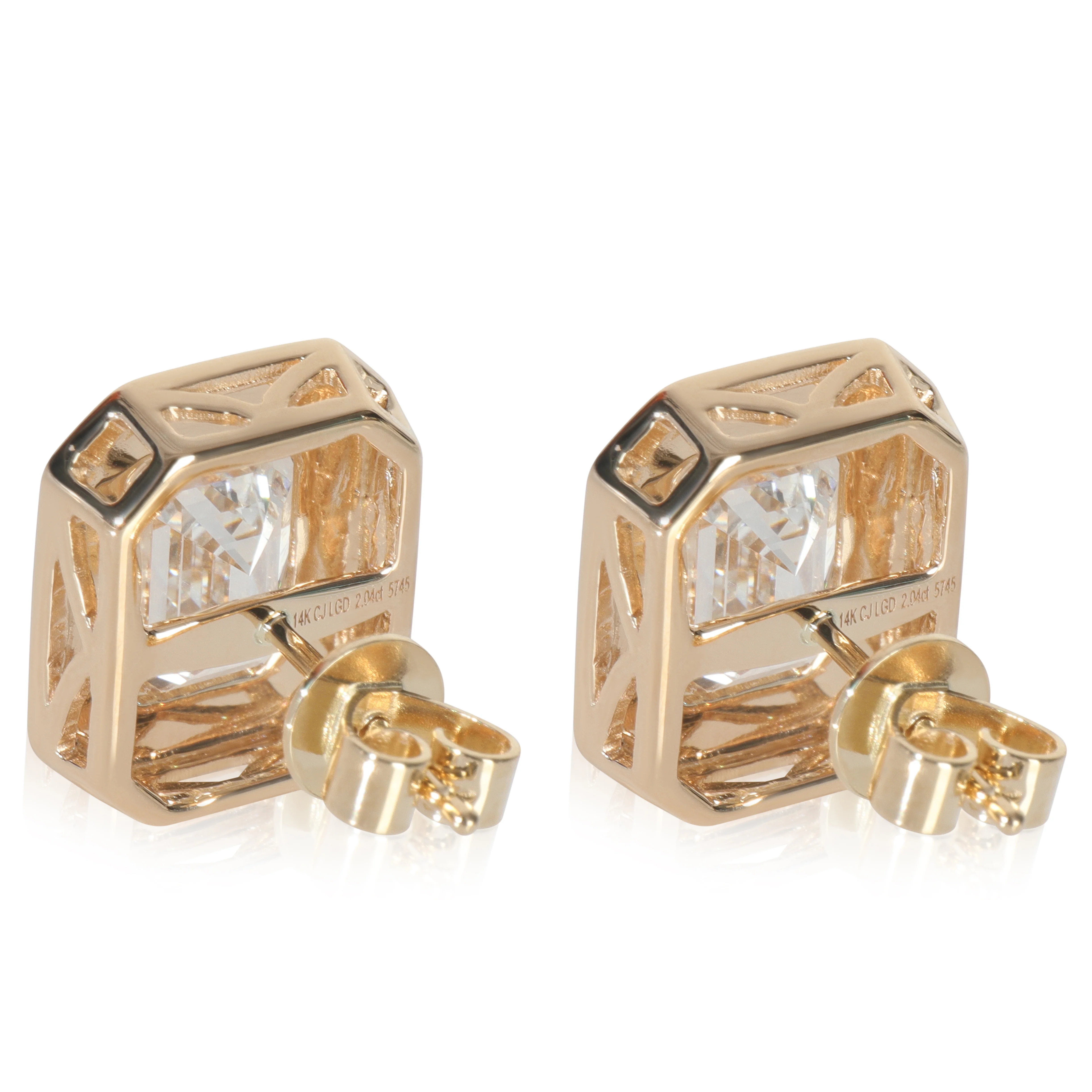 4.16 ctw Yellow Gold Lab-Grown Diamond Earrings - Image 2