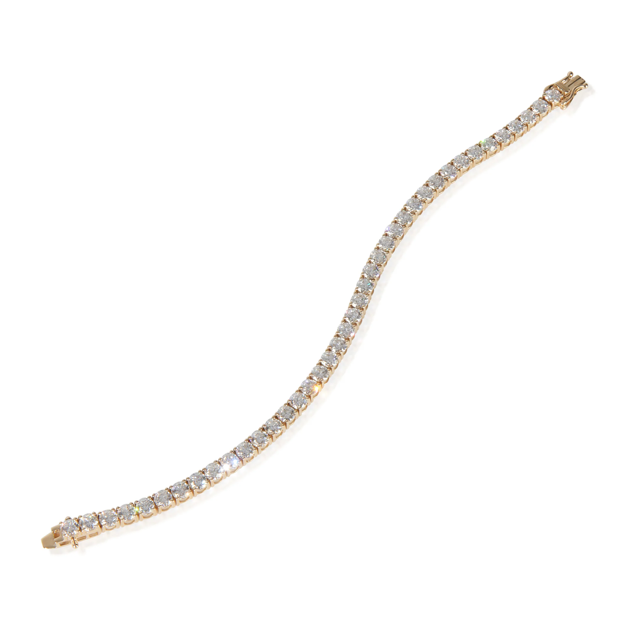 13 ctw Yellow Gold Lab-Grown Diamond Bracelet - Image 5