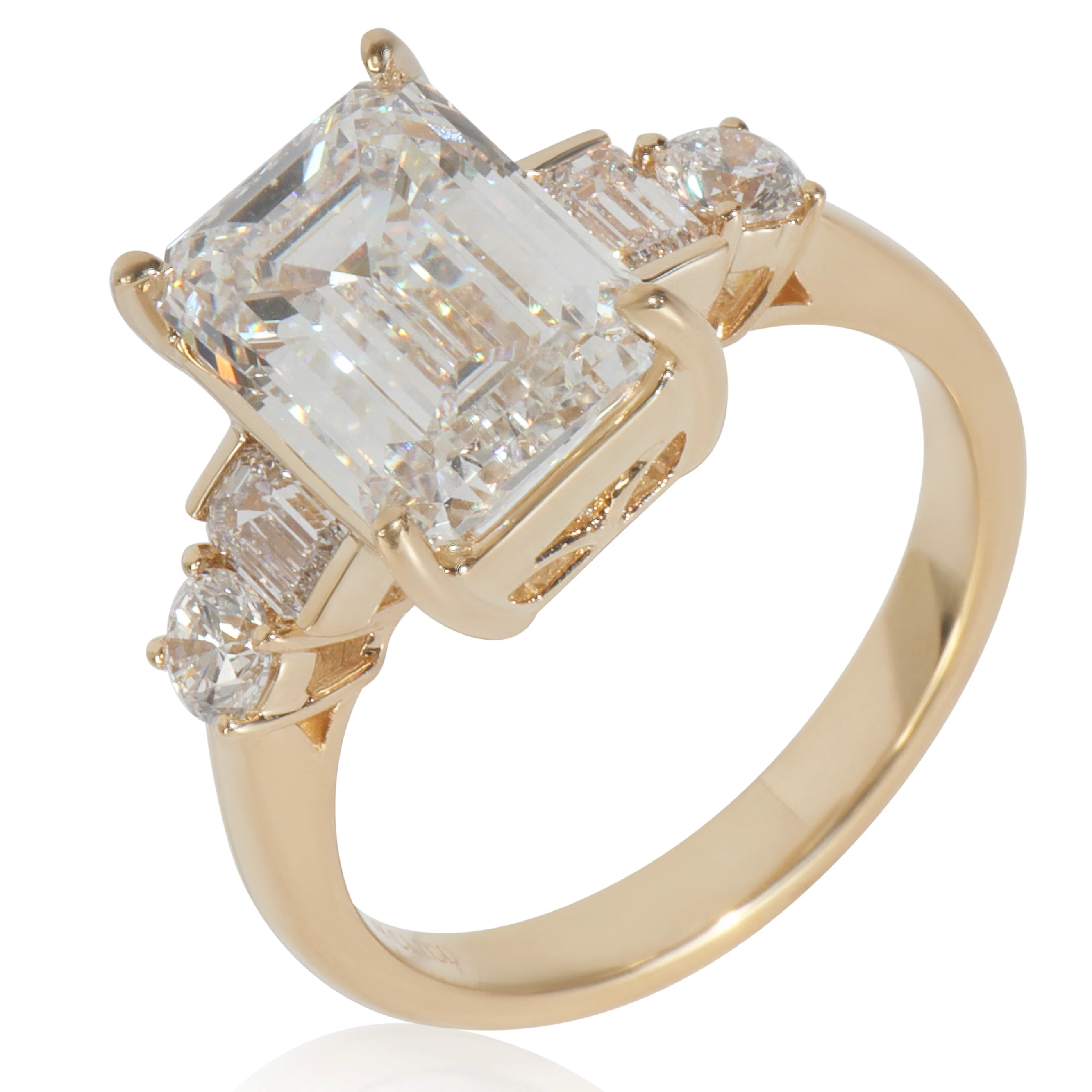 4.86 ctw Yellow Gold Lab-Grown Diamond Engagement Ring - Image 4