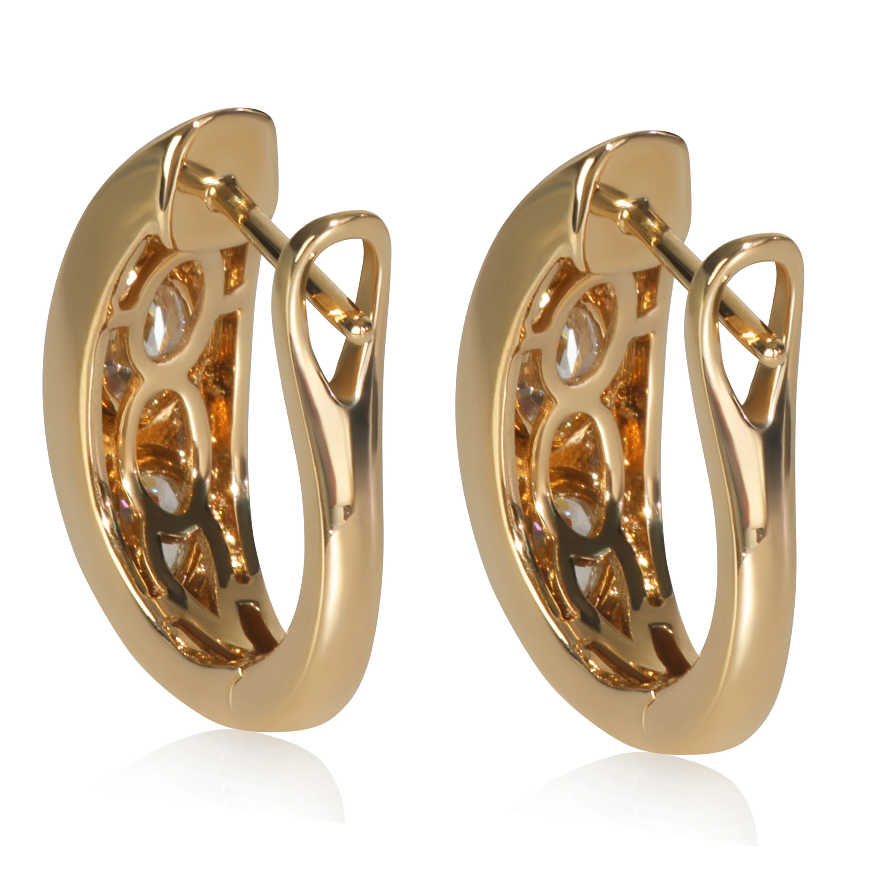 1.18 ctw Yellow Gold Lab-Grown Diamond Earrings - Image 2