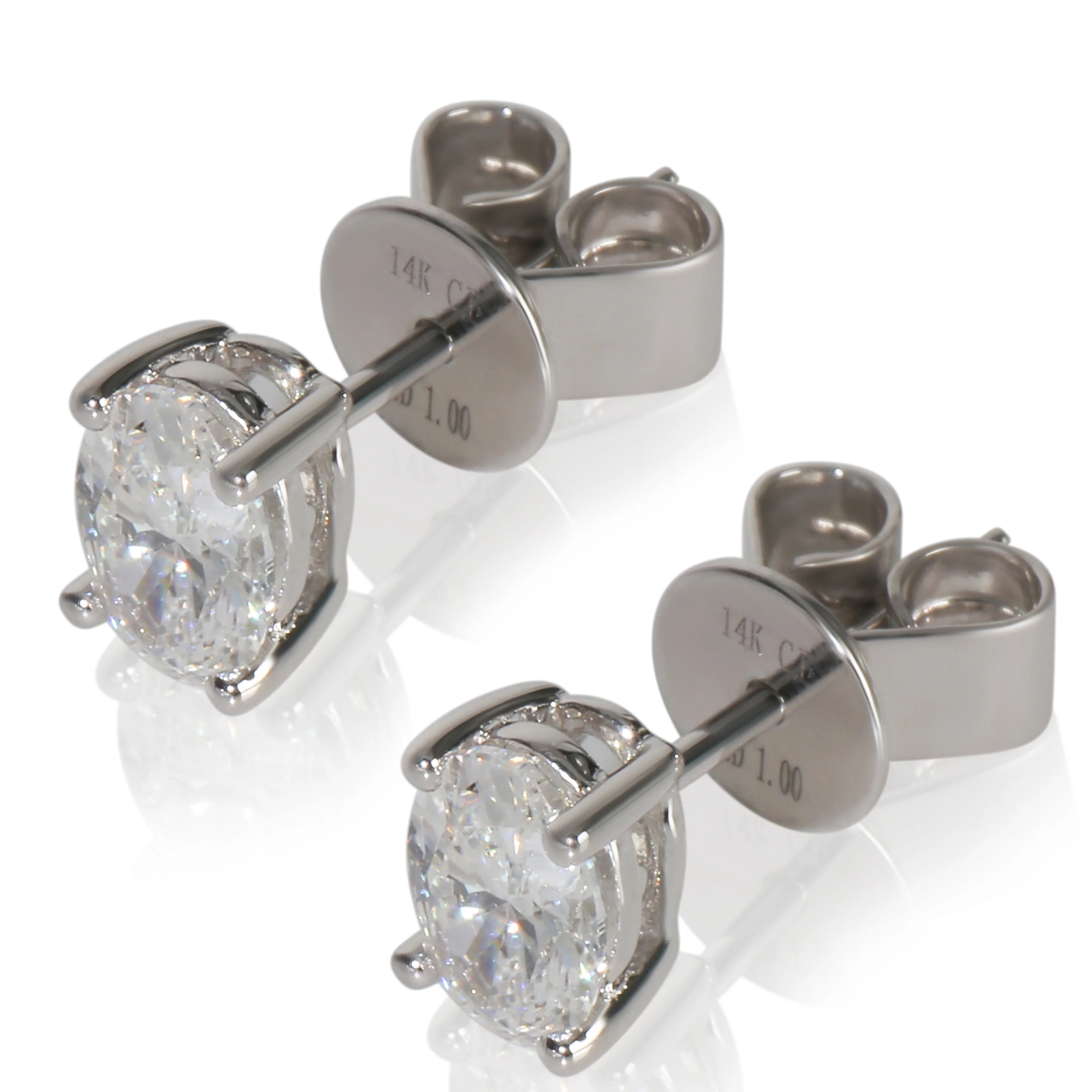 White Gold Lab-Grown Diamond Earrings - Image 2