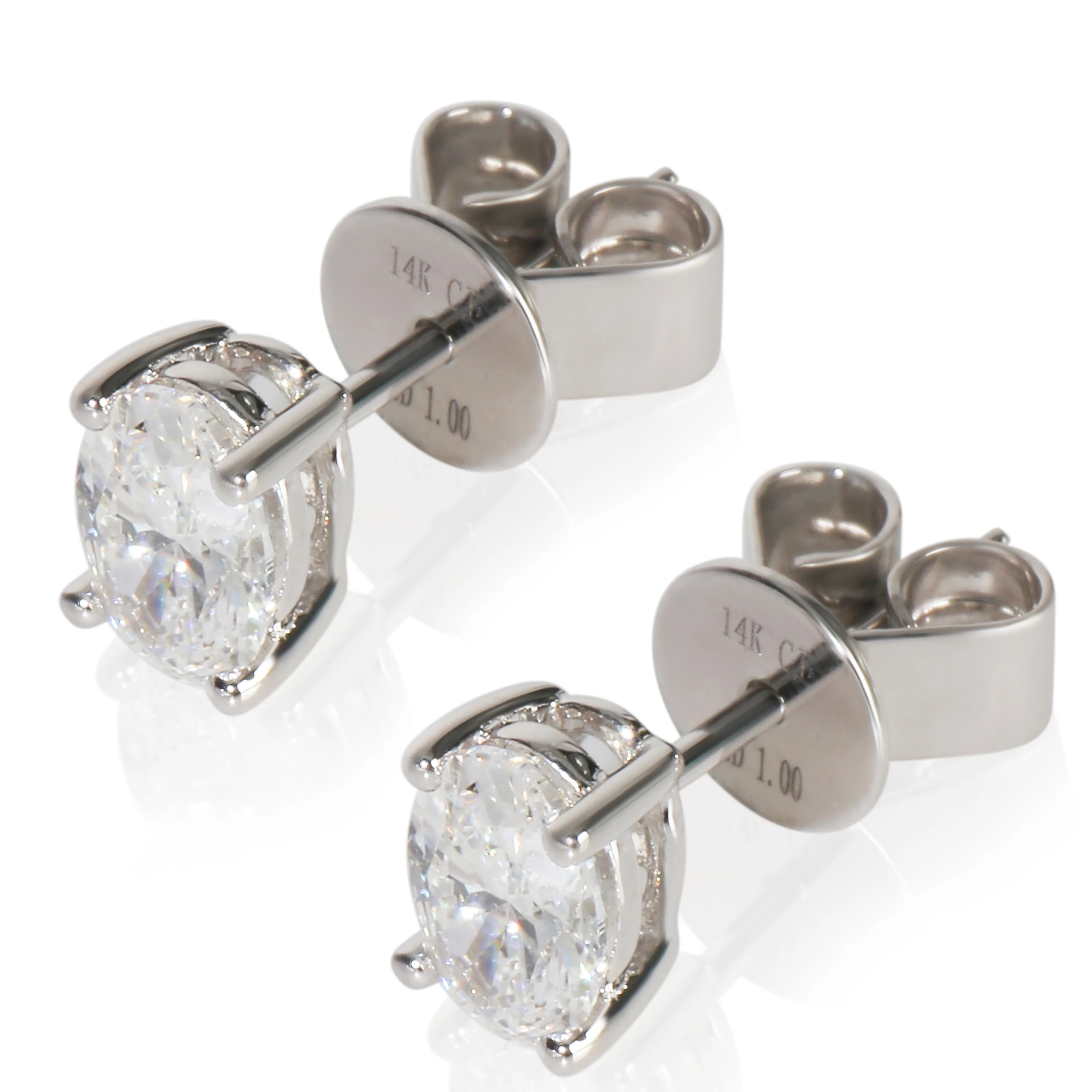 White Gold Lab-Grown Diamond Earrings - Image 2