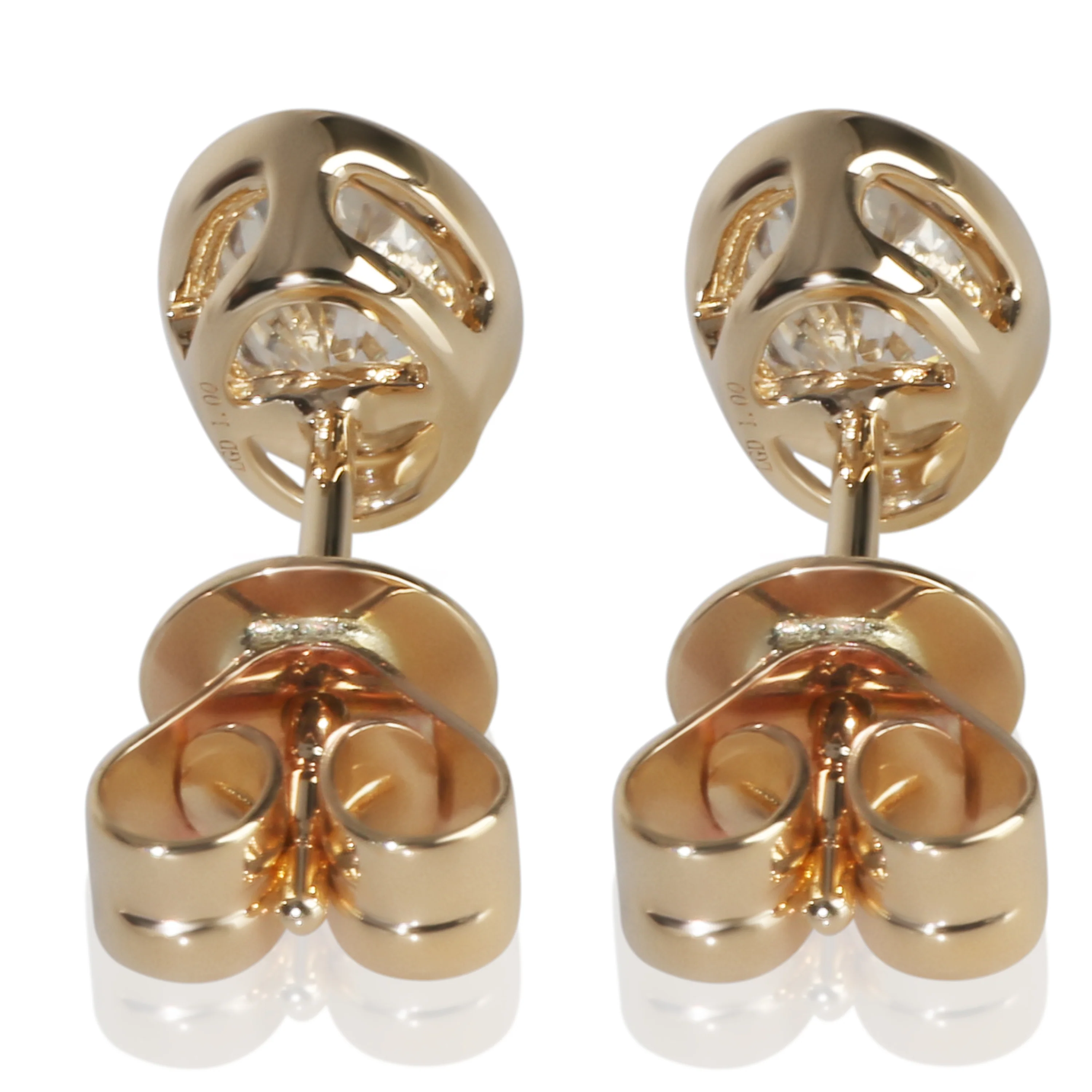 1.03 ctw Yellow Gold Lab-Grown Diamond Earrings - Image 3