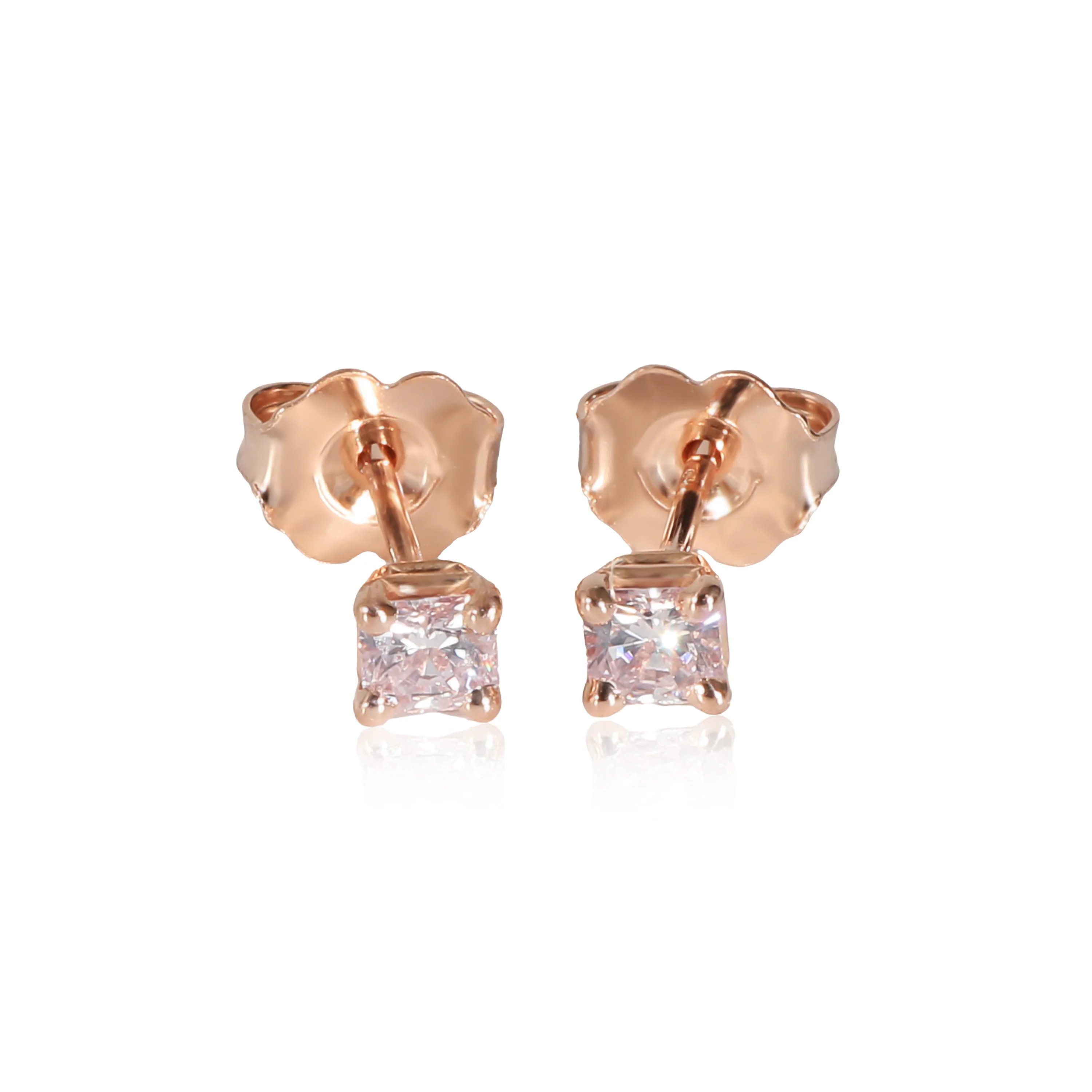 Fancy Pink Diamond Stud Earring in 14K Rose Gold (0.28 CT Pink/I1)
