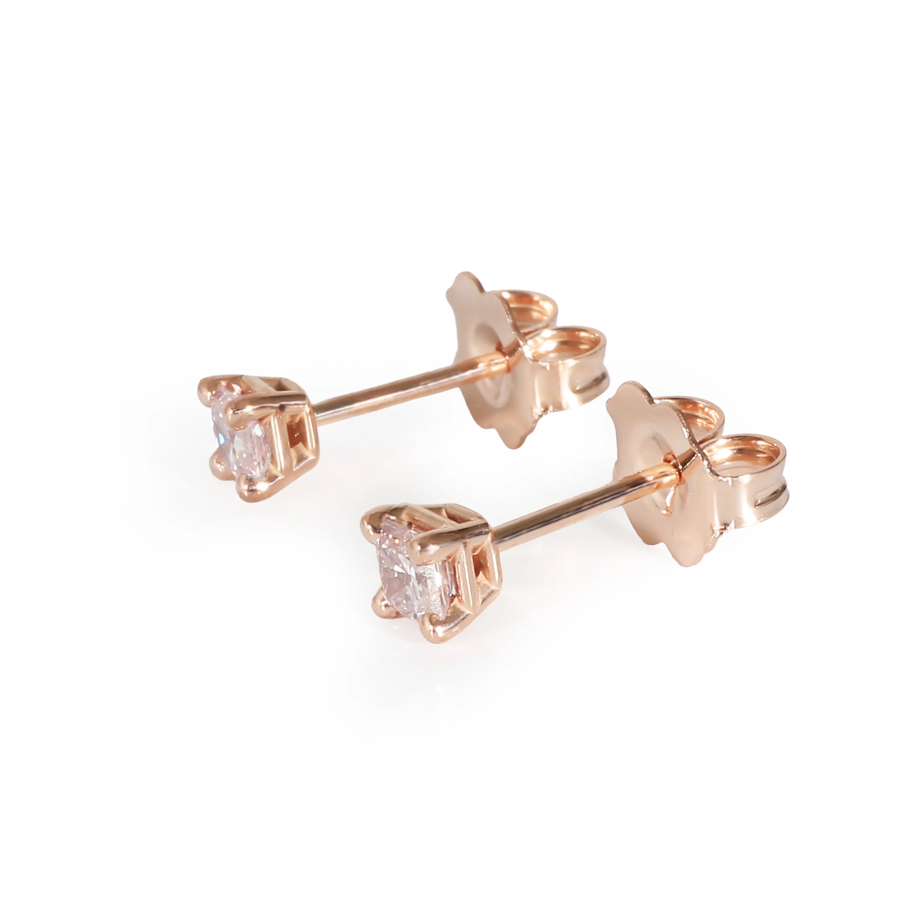Fancy Pink Diamond Stud Earring in 14K Rose Gold (0.28 CT Pink/I1) - Image 2