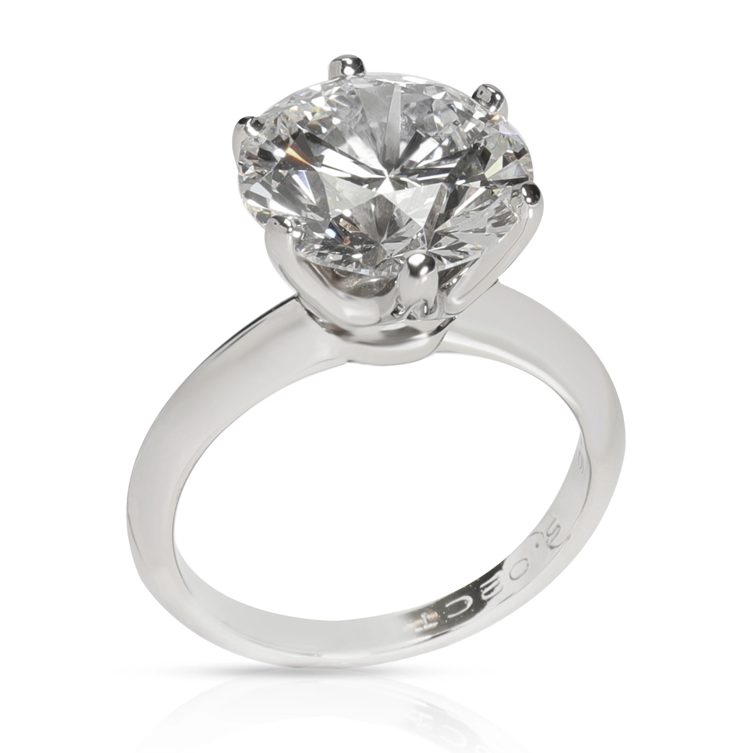 Tiffany & Co. Solitaire Diamond Engagement Ring in Platinum D VS1 5.02 CT - Image 3