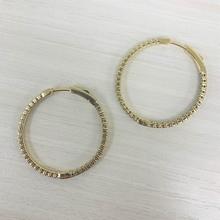 14k Gold & Diamond Flexible Hoops 1.25'' - Image 2