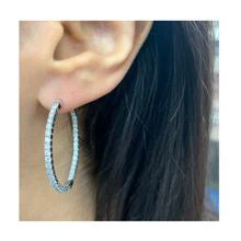 14k Gold & Diamond Flexible Hoops 1.25'' - Image 3